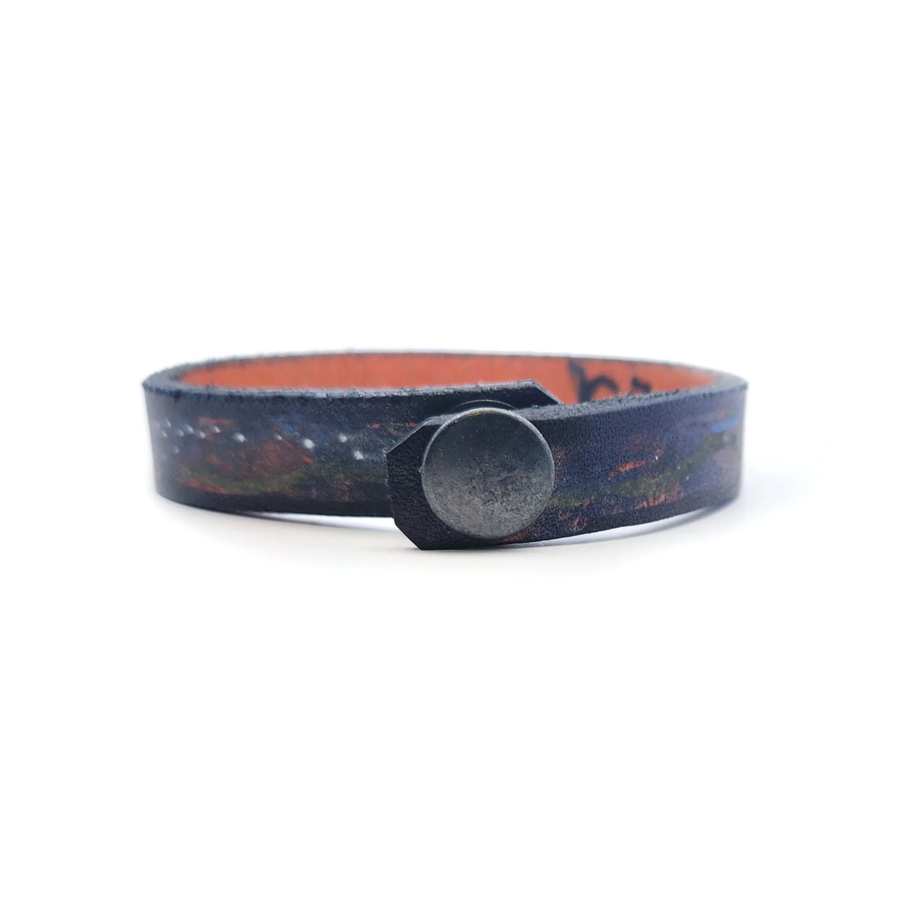 1/2" Dotted Leather Bracelet - Image 2