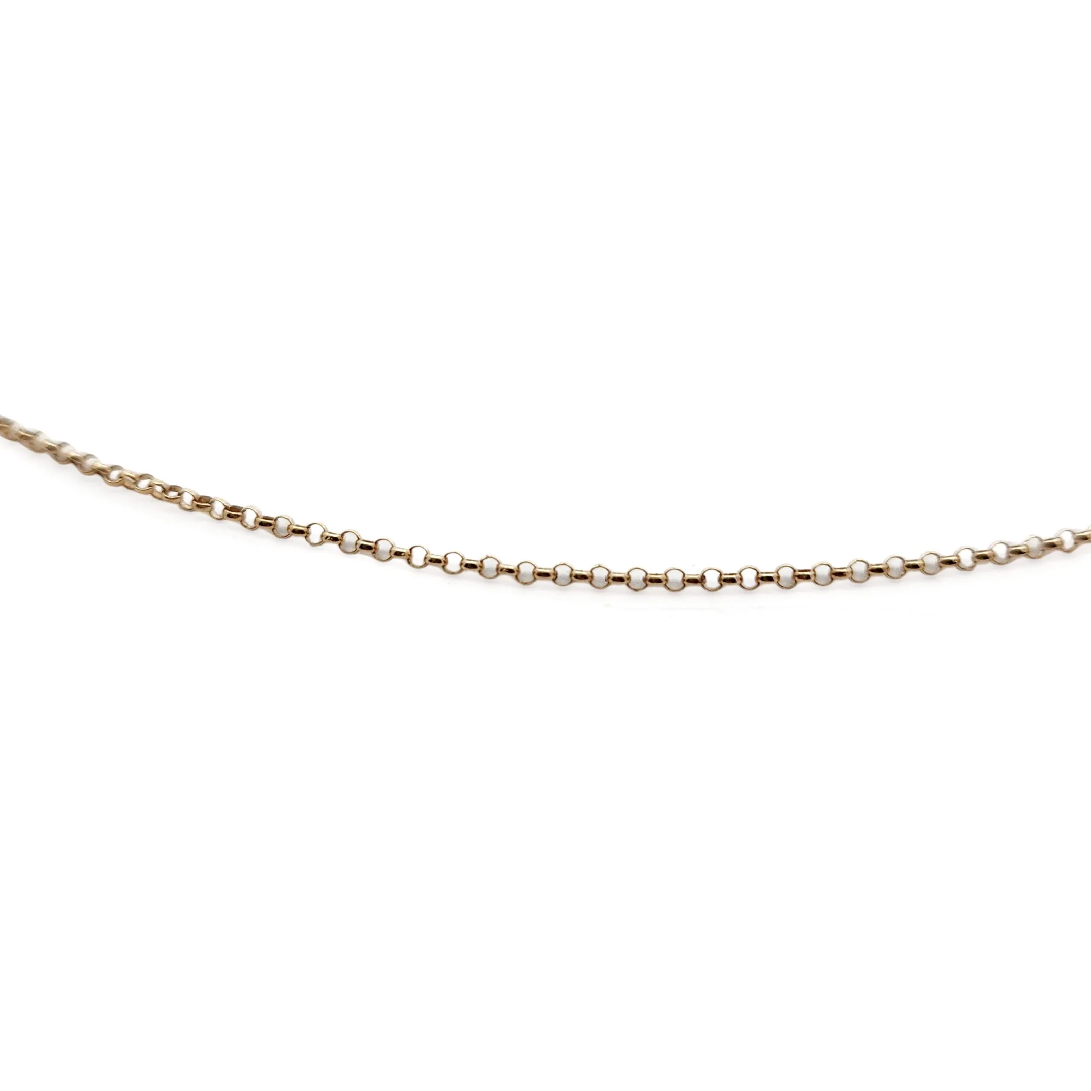 14k Yellow Gold Dainty Rolo Chain Bracelet - Image 2