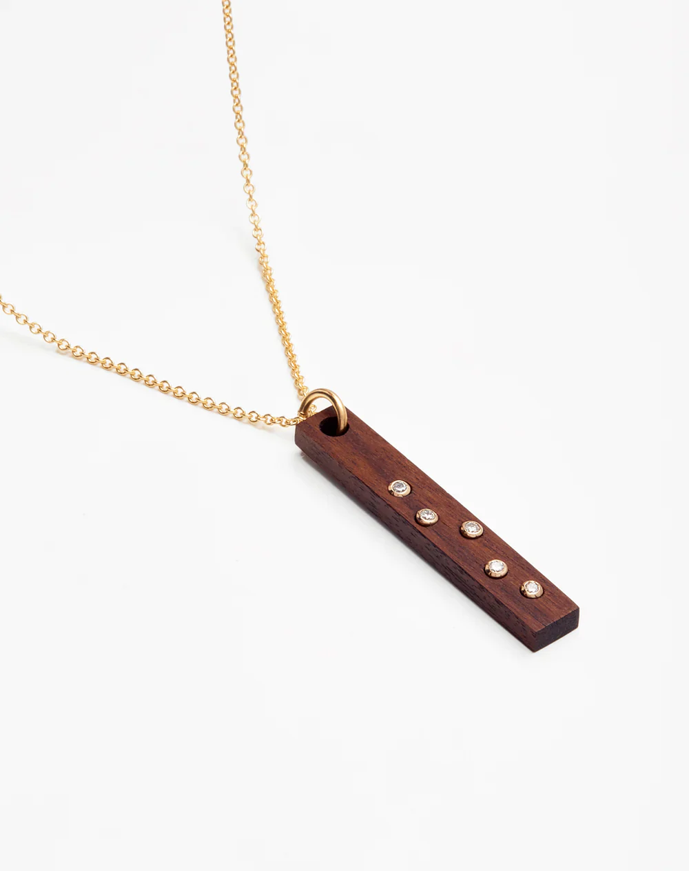 5 Diamond Bar Necklace - Image 2