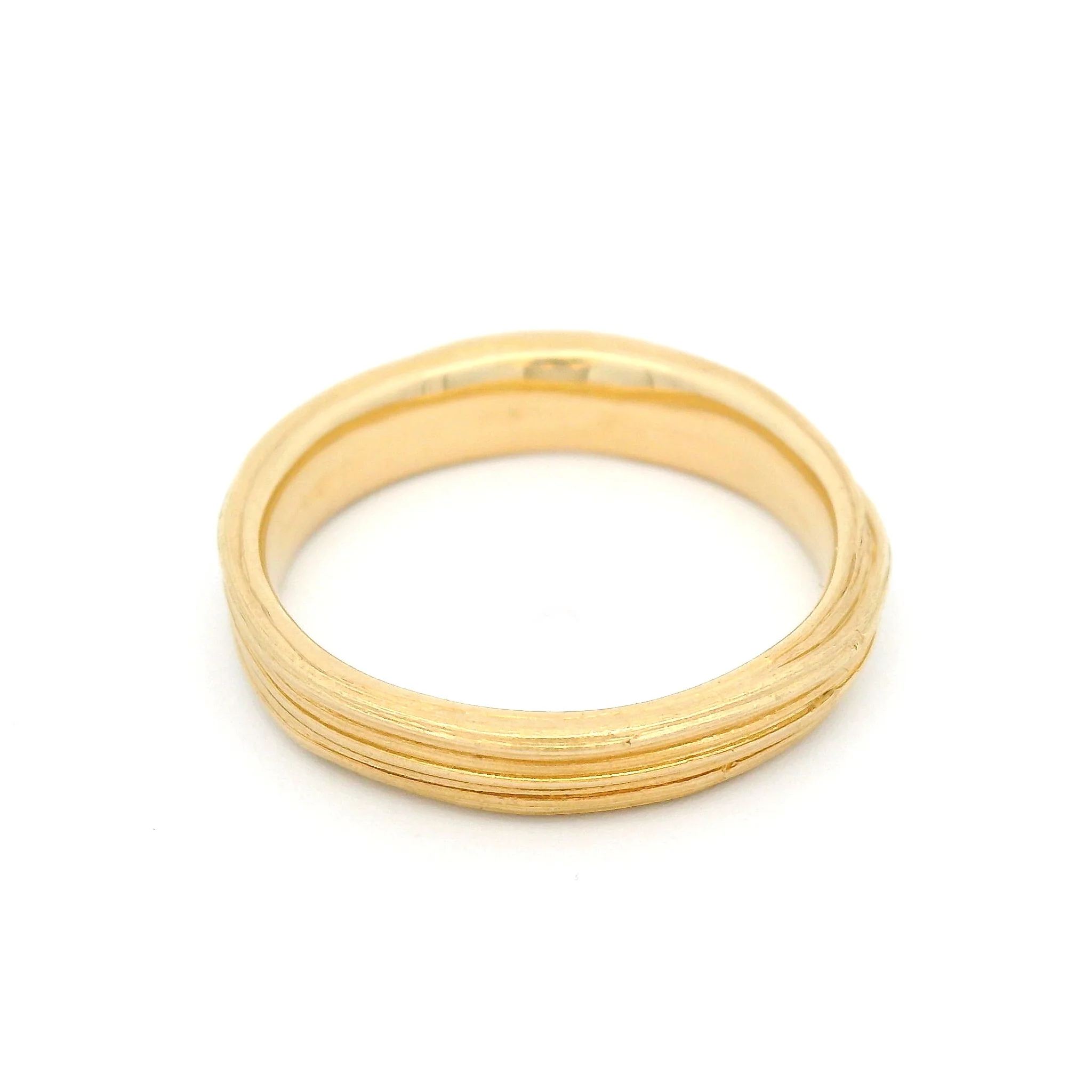 14k Yellow 3.5mm Wide Mitsuro Band - Image 3