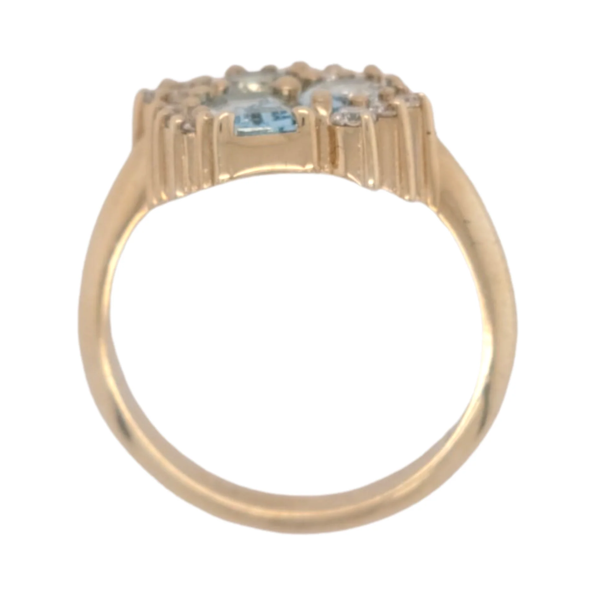 Aquamarine Cluster Engagement Ring - Image 3