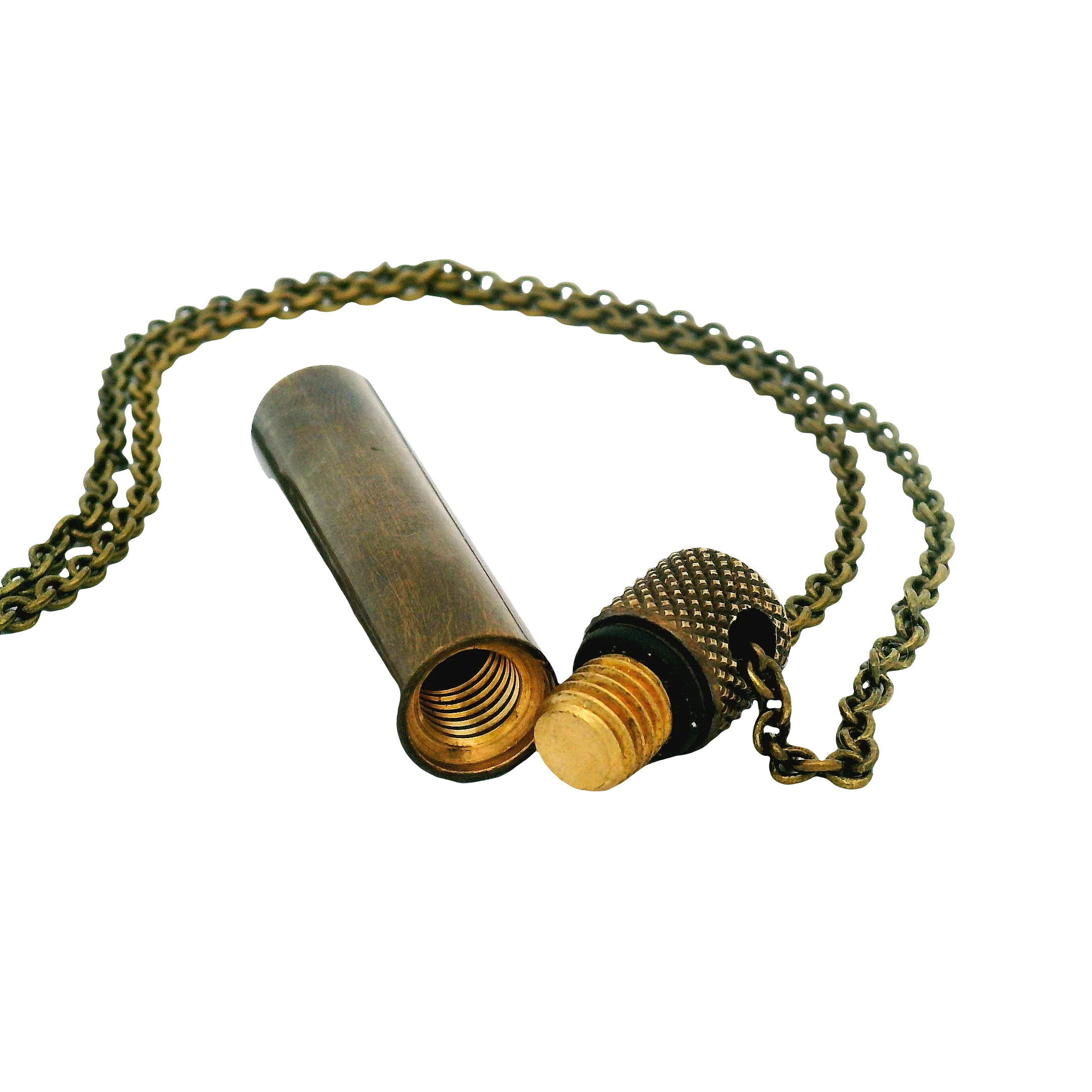 Antique Brass Poison Vial Pendant - Image 5