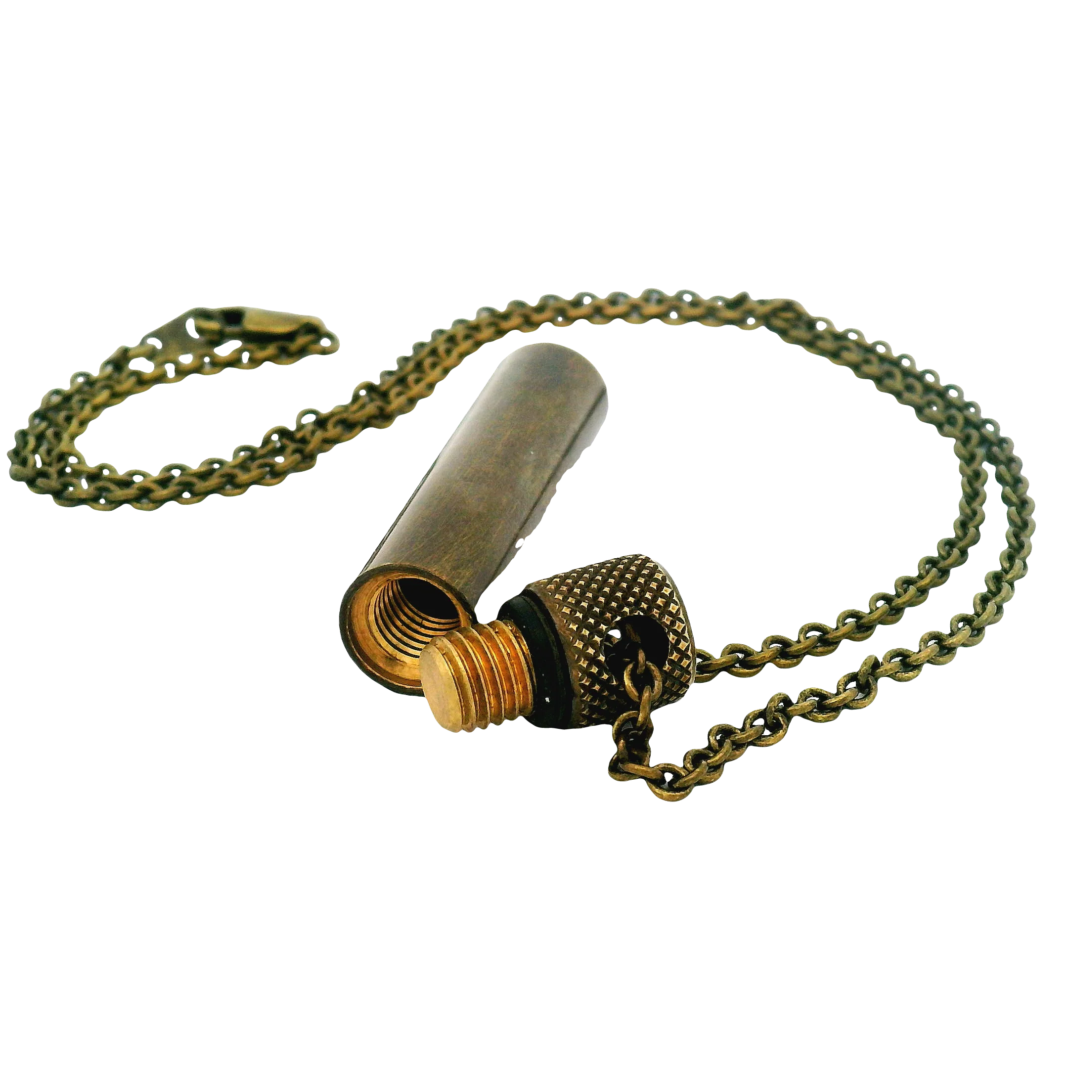 Antique Brass Poison Vial Pendant - Image 6