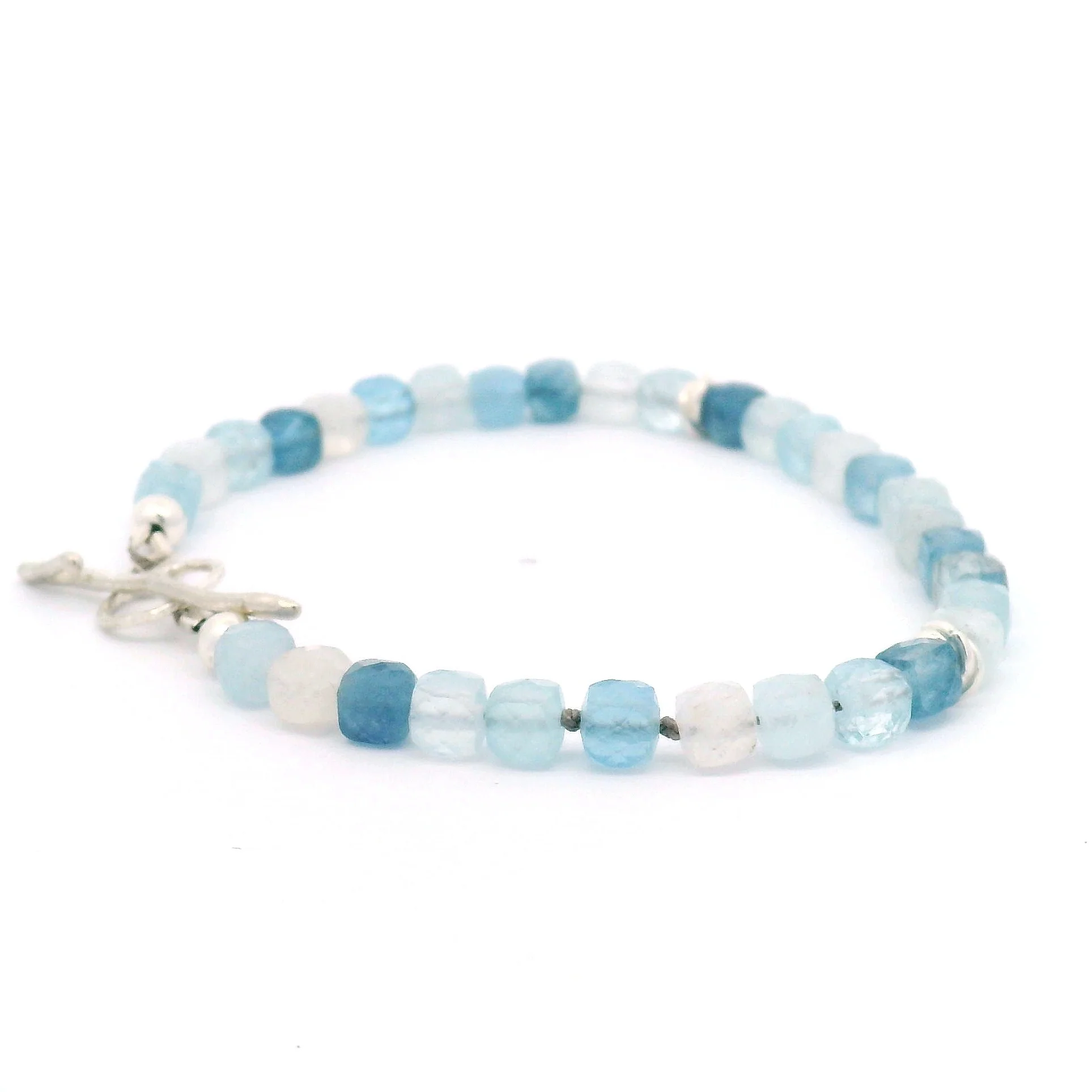 Aquamarine Beaded Bracelet - Image 2