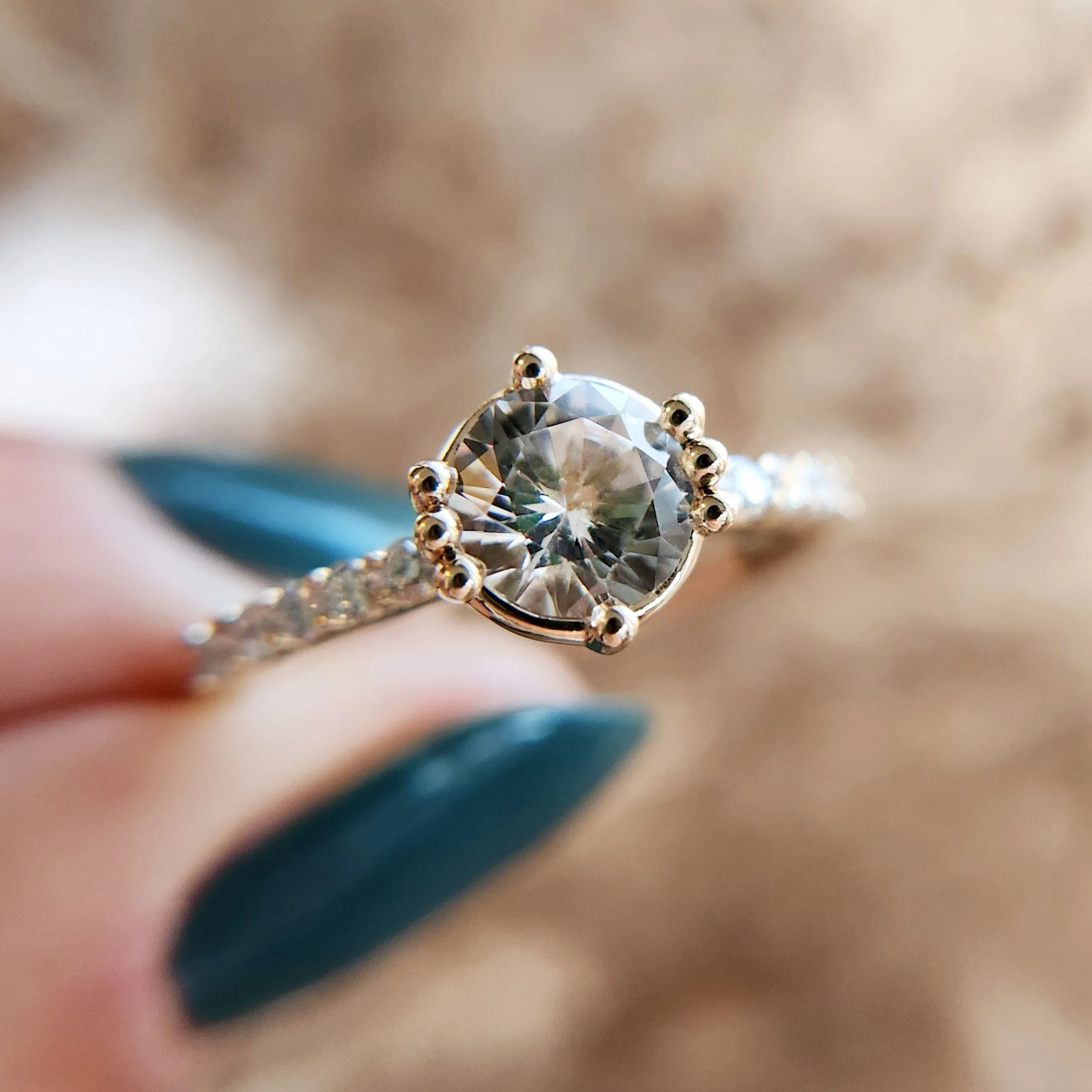 Lab-Grown White Sapphire with Lab Accents - Image 2