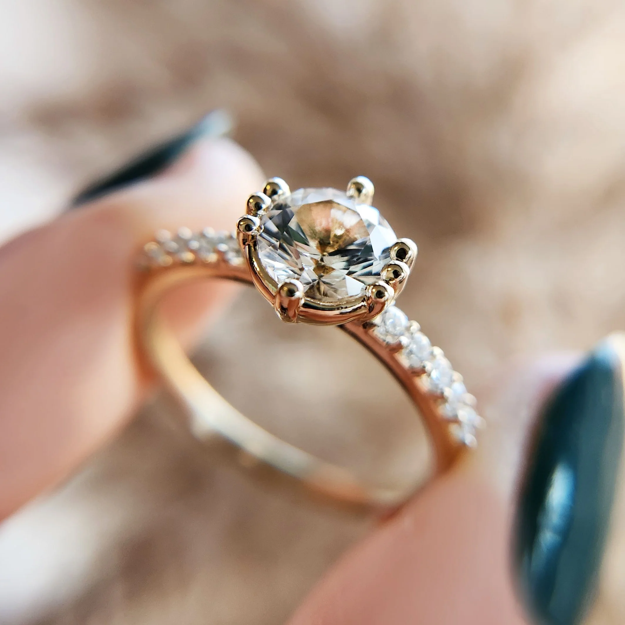 Lab-Grown White Sapphire with Lab Accents - Image 4
