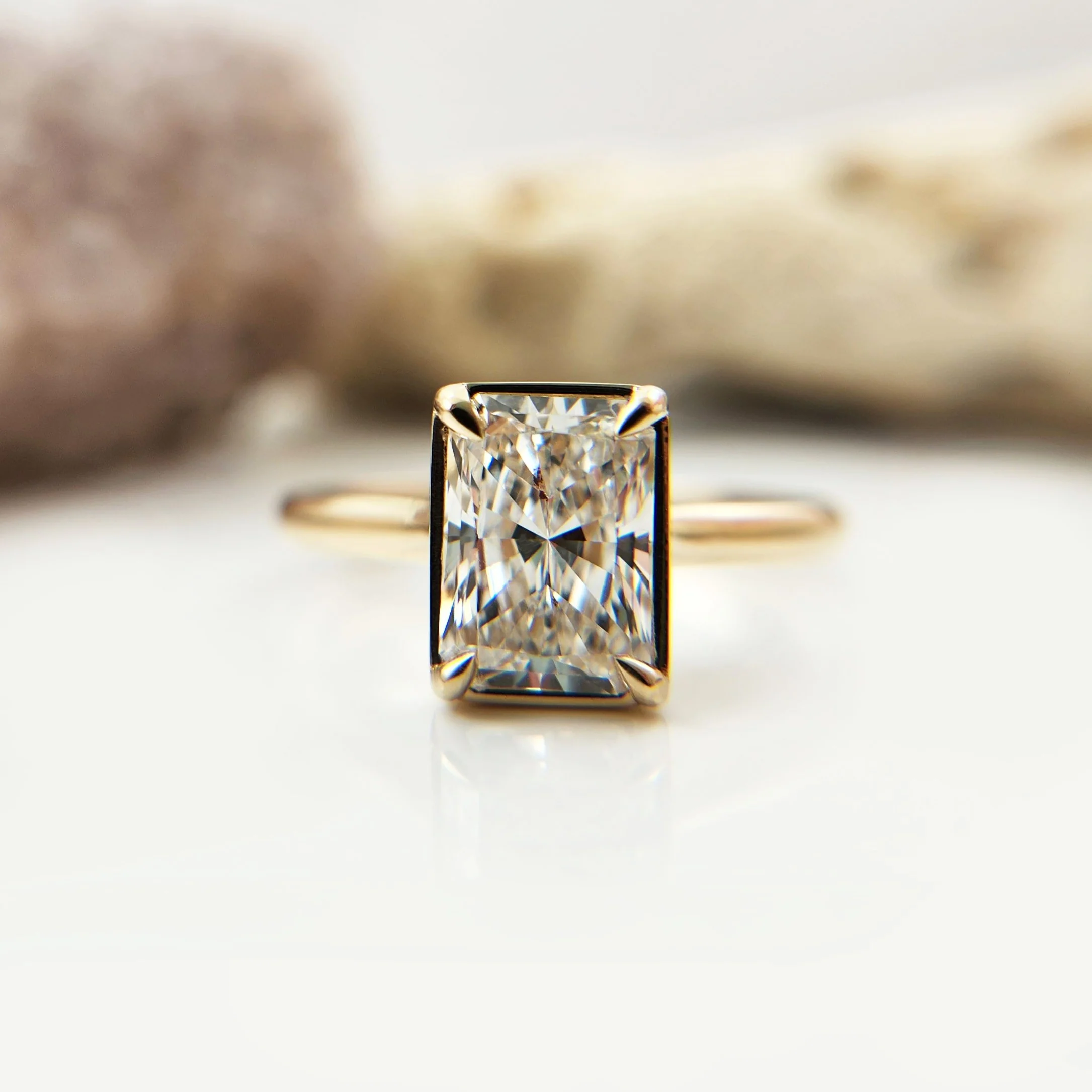14k Yellow Solitaire with 1.72ct Lab-Grown Radiant-Cut Diamond - Image 3