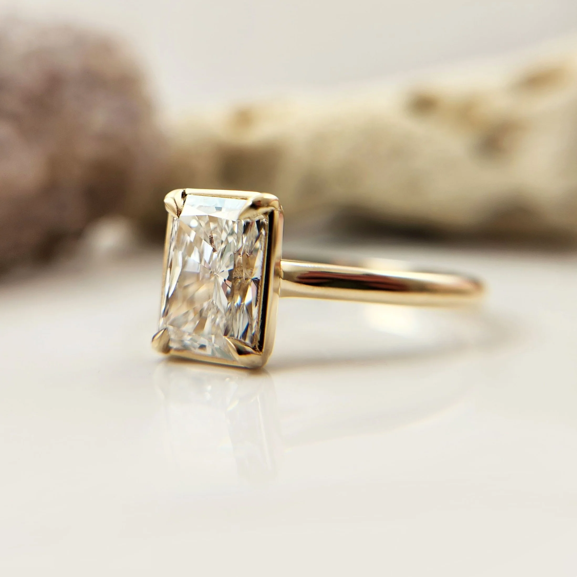 14k Yellow Solitaire with 1.72ct Lab-Grown Radiant-Cut Diamond - Image 4