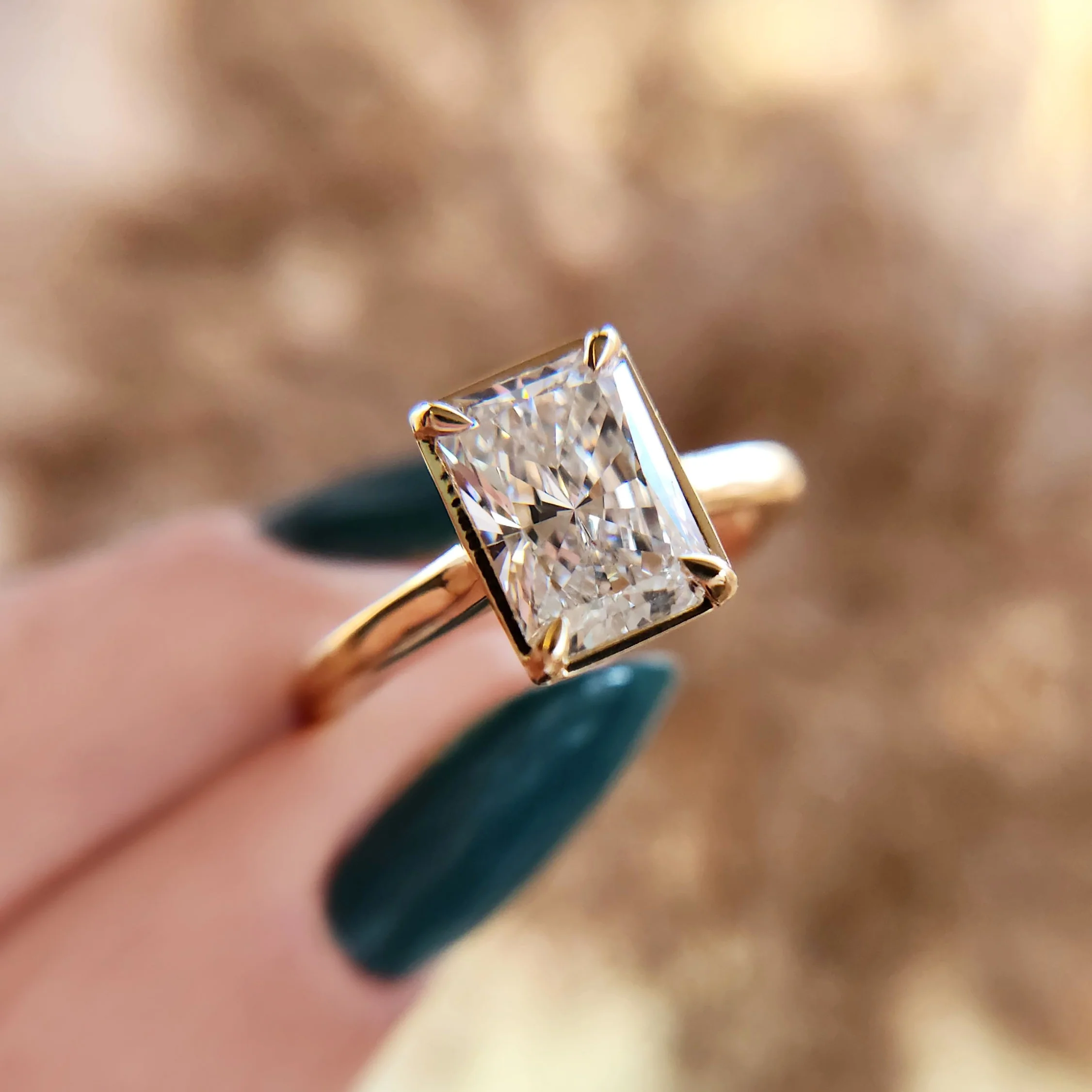 14k Yellow Solitaire with 1.72ct Lab-Grown Radiant-Cut Diamond - Image 5