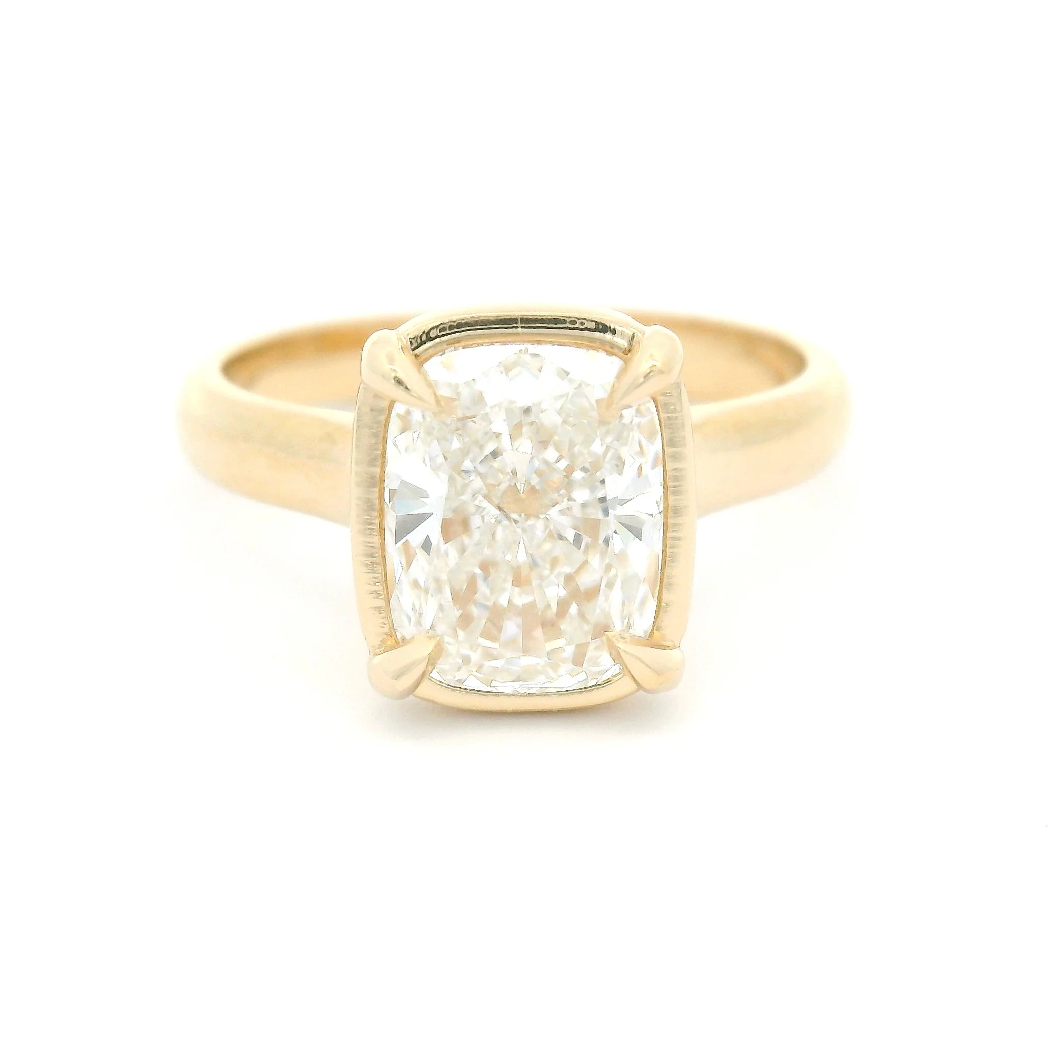 14k Yellow Solitaire with 2.09ct Lab-Grown Cushion-Cut Diamond - Image 10