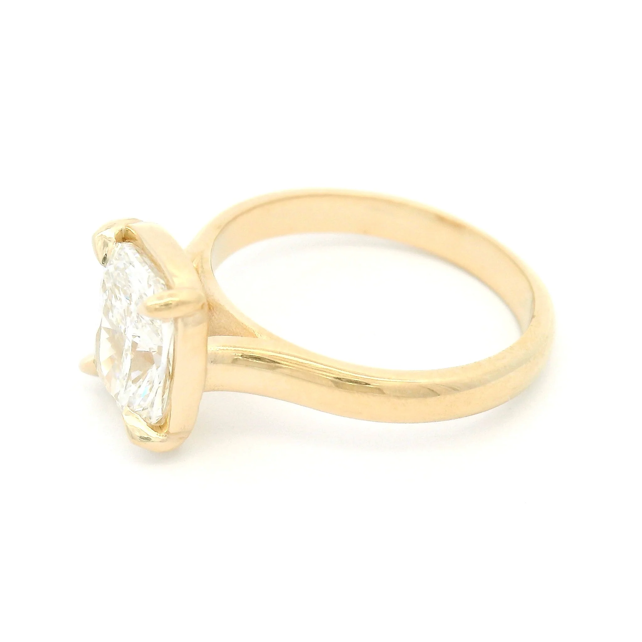 14k Yellow Solitaire with 2.09ct Lab-Grown Cushion-Cut Diamond - Image 11