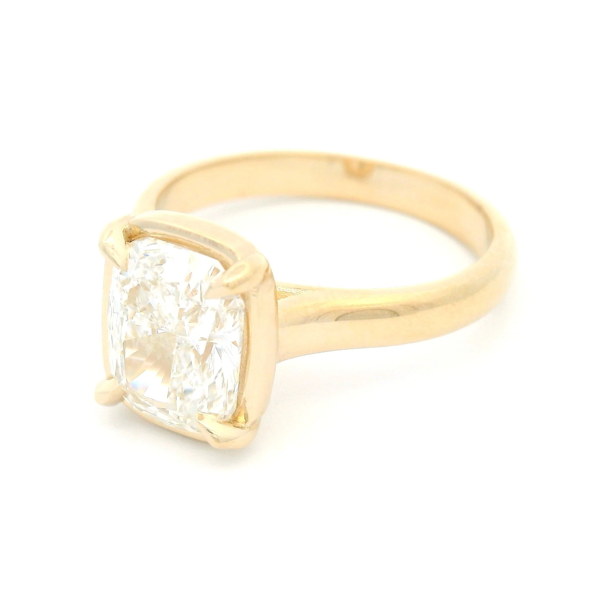 14k Yellow Solitaire with 2.09ct Lab-Grown Cushion-Cut Diamond - Image 12