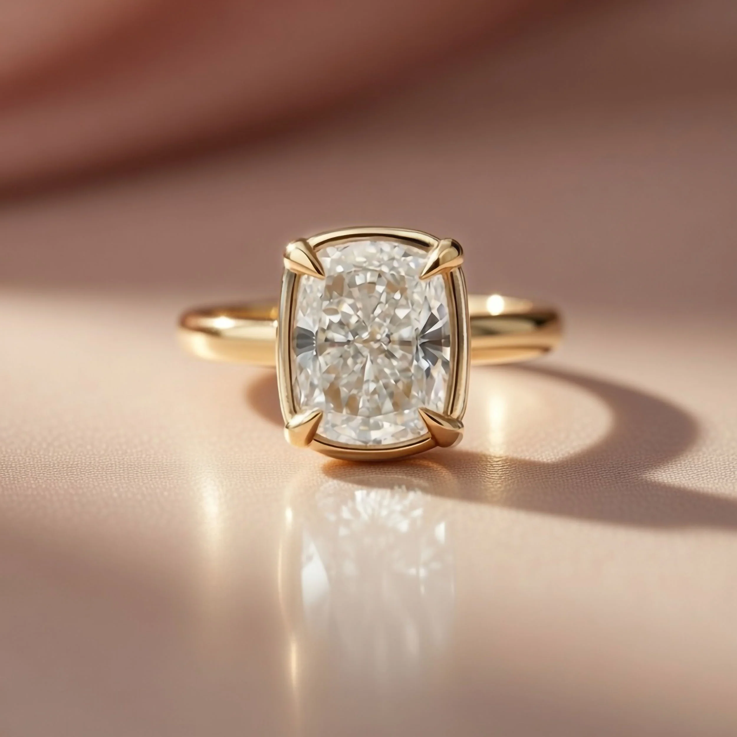 14k Yellow Solitaire with 2.09ct Lab-Grown Cushion-Cut Diamond - Image 6