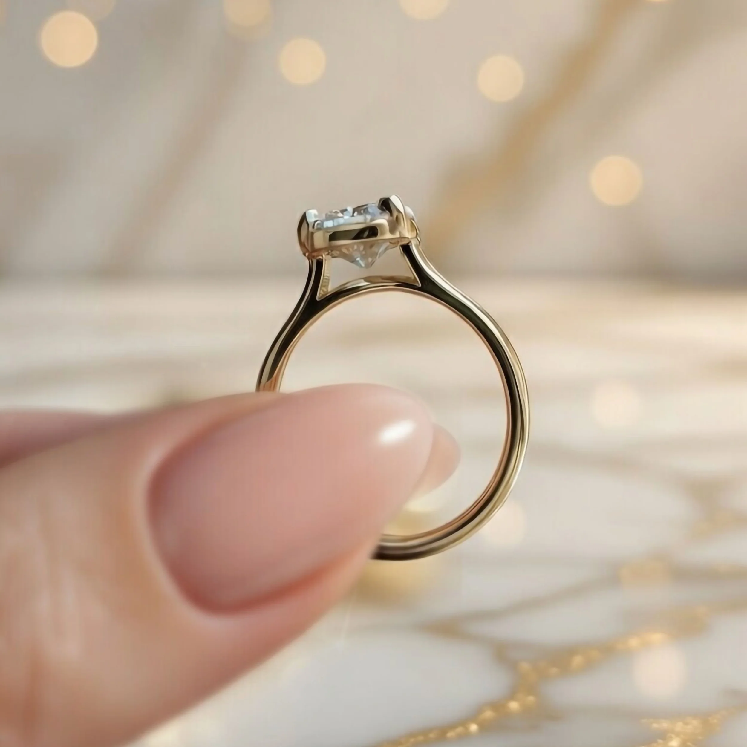 14k Yellow Solitaire with 2.09ct Lab-Grown Cushion-Cut Diamond - Image 7