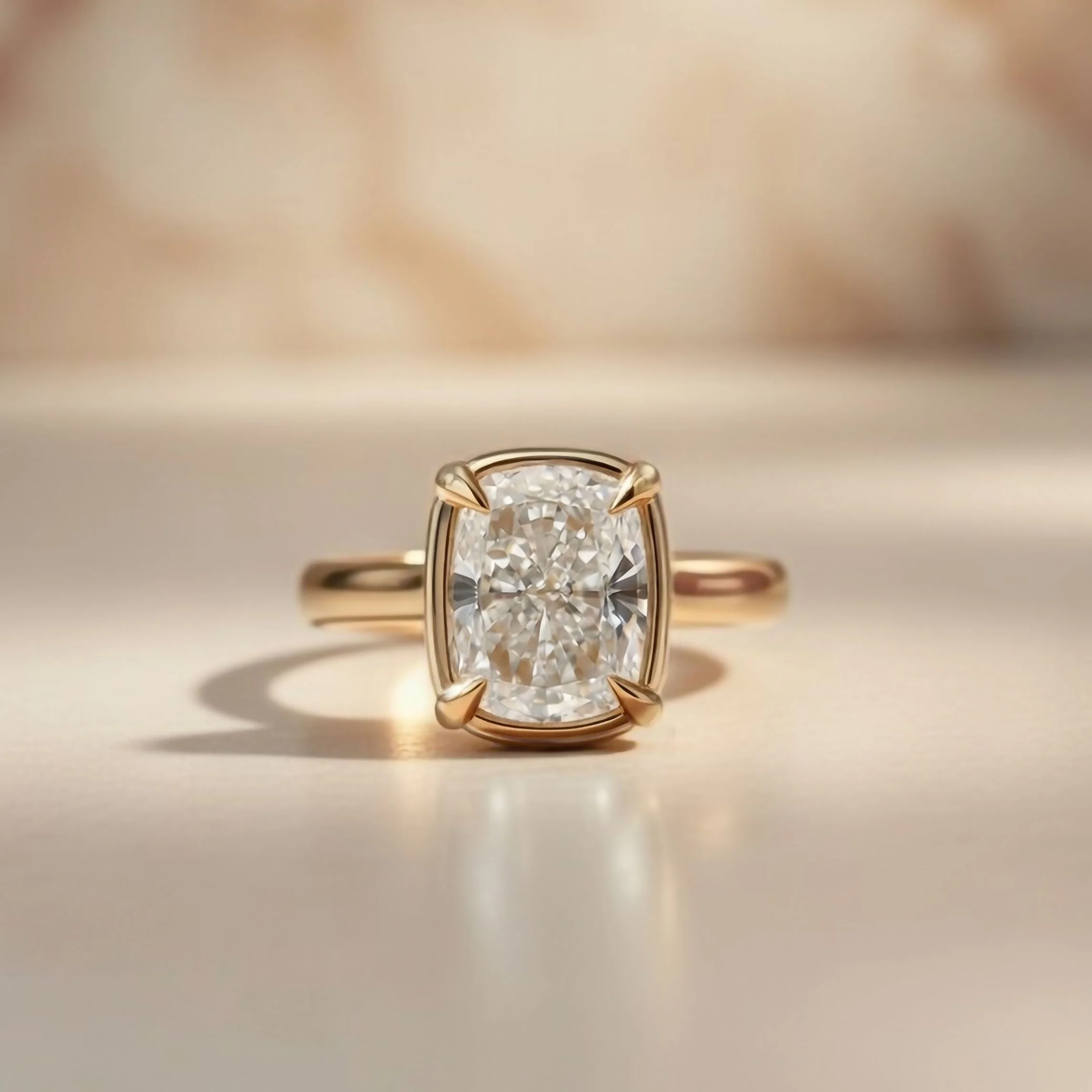 14k Yellow Solitaire with 2.09ct Lab-Grown Cushion-Cut Diamond - Image 8