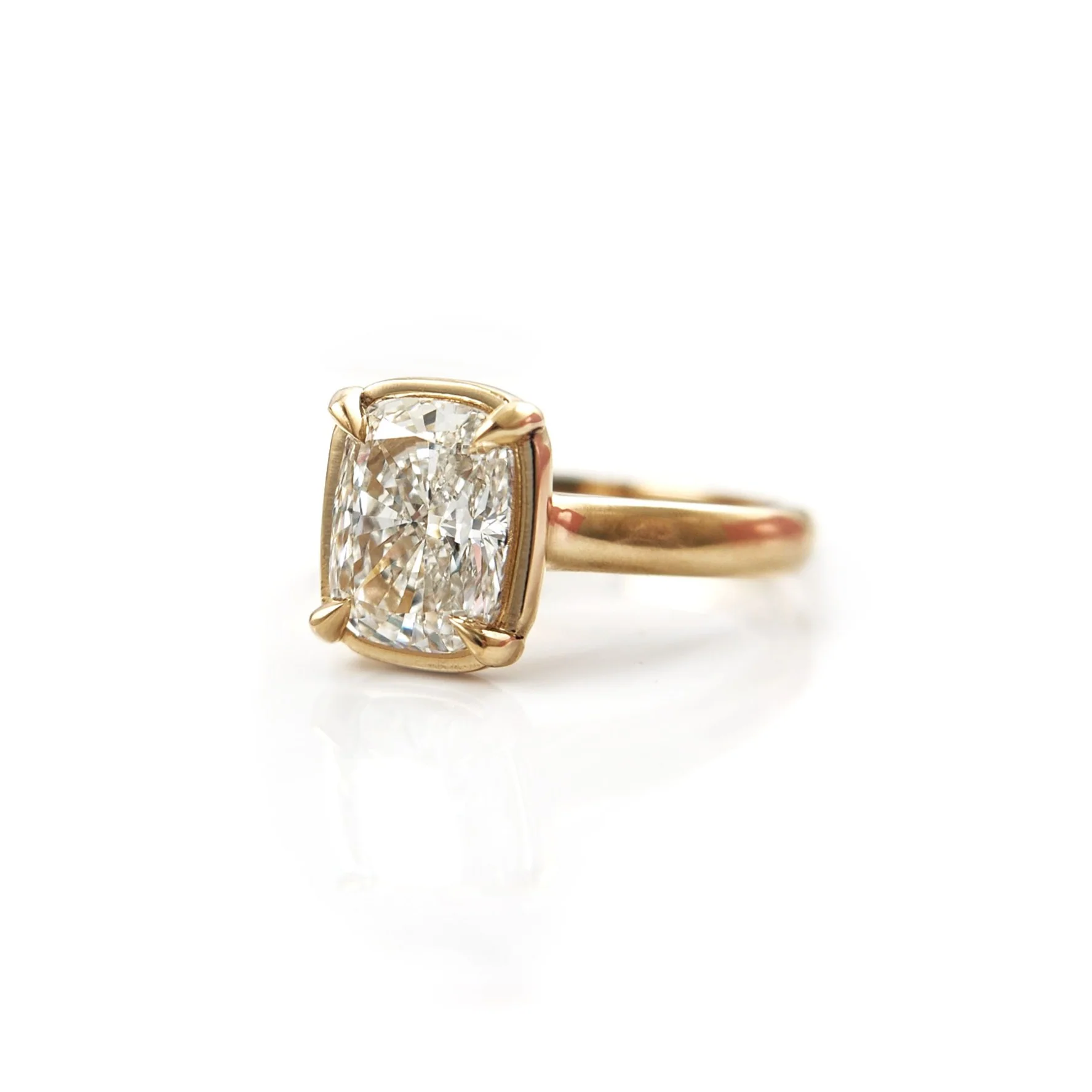 14k Yellow Solitaire with 2.09ct Lab-Grown Cushion-Cut Diamond - Image 9
