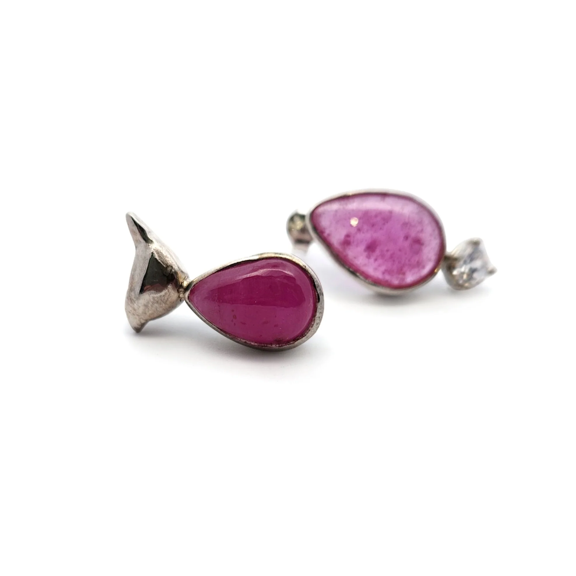 Asymmetric Ruby & Bird Studs - Image 2
