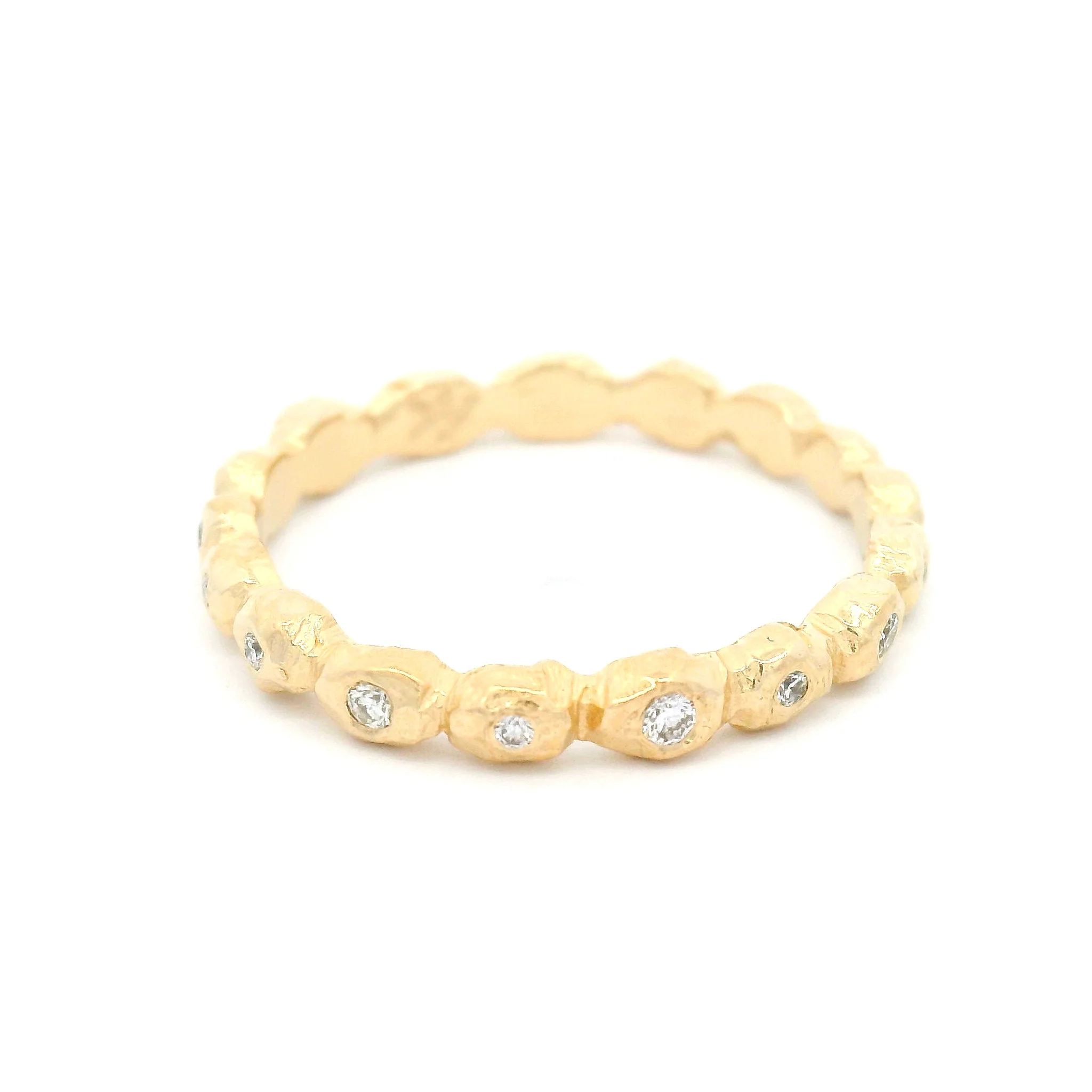 14k Yellow Organic Eternity with Bezel-Set Diamond Stations - Image 2