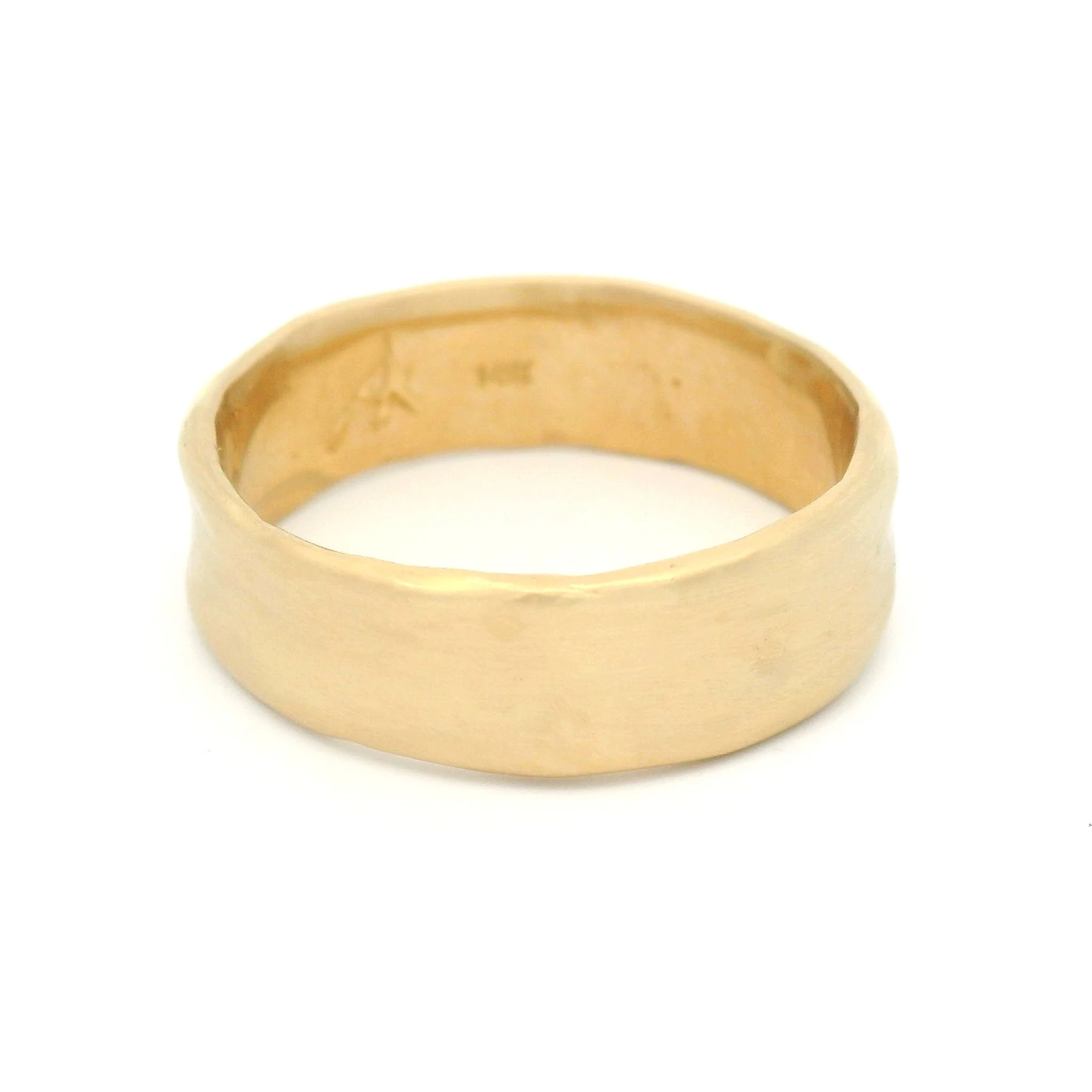14k Yellow Organic 6.5mm Wide Band - Image 2