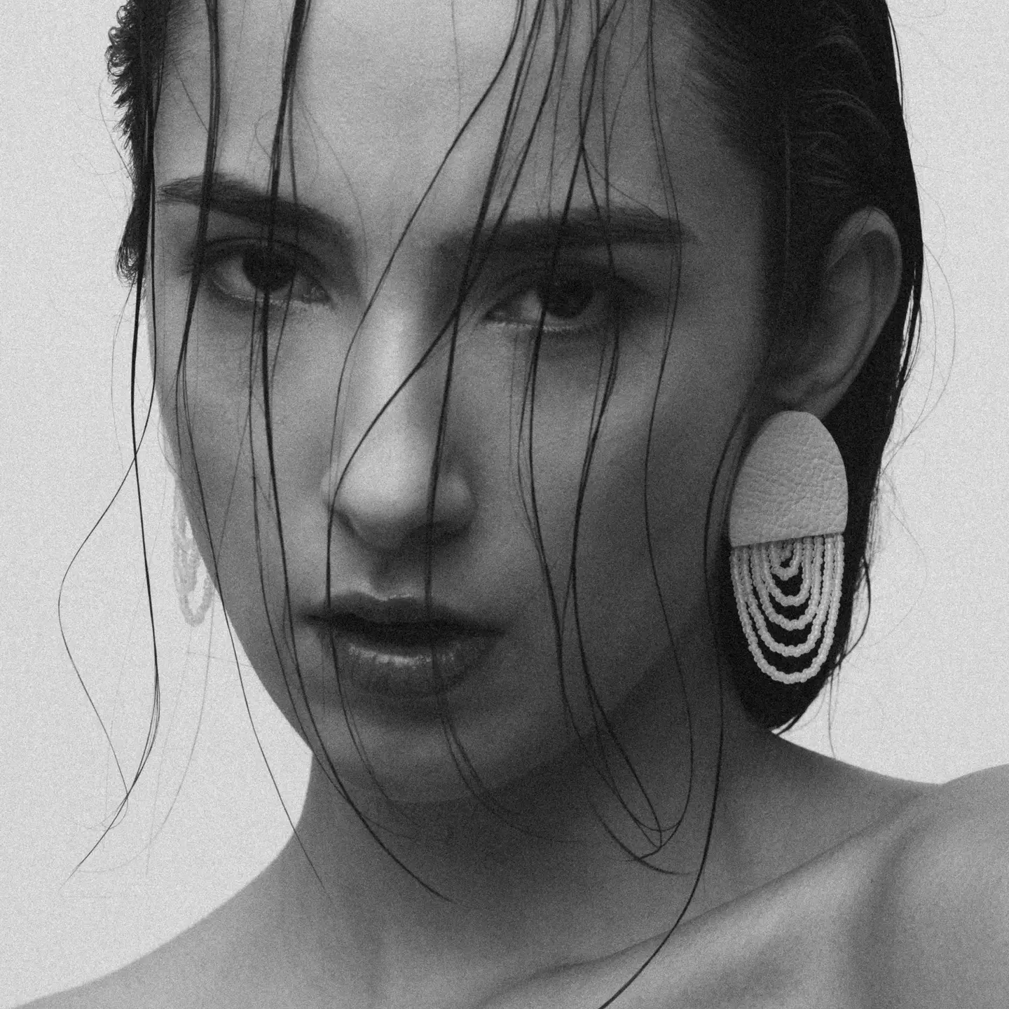 Aura Beaded Leather Earrings - Image 2