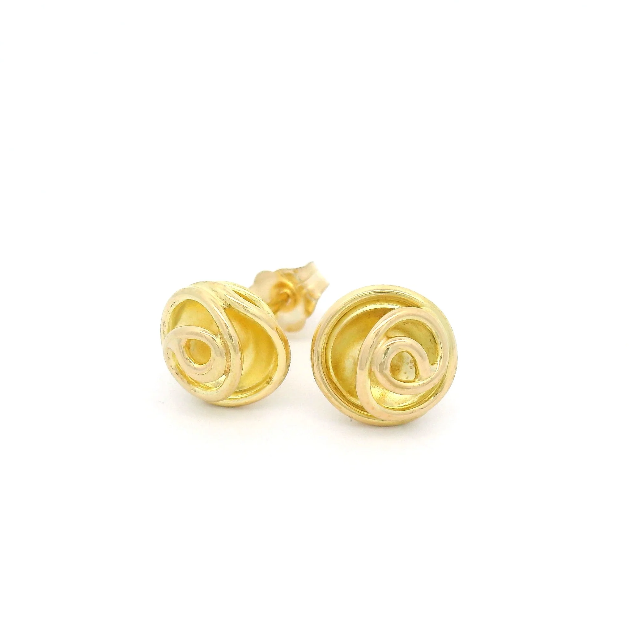 18k Yellow Rose Bud Studs - Image 2