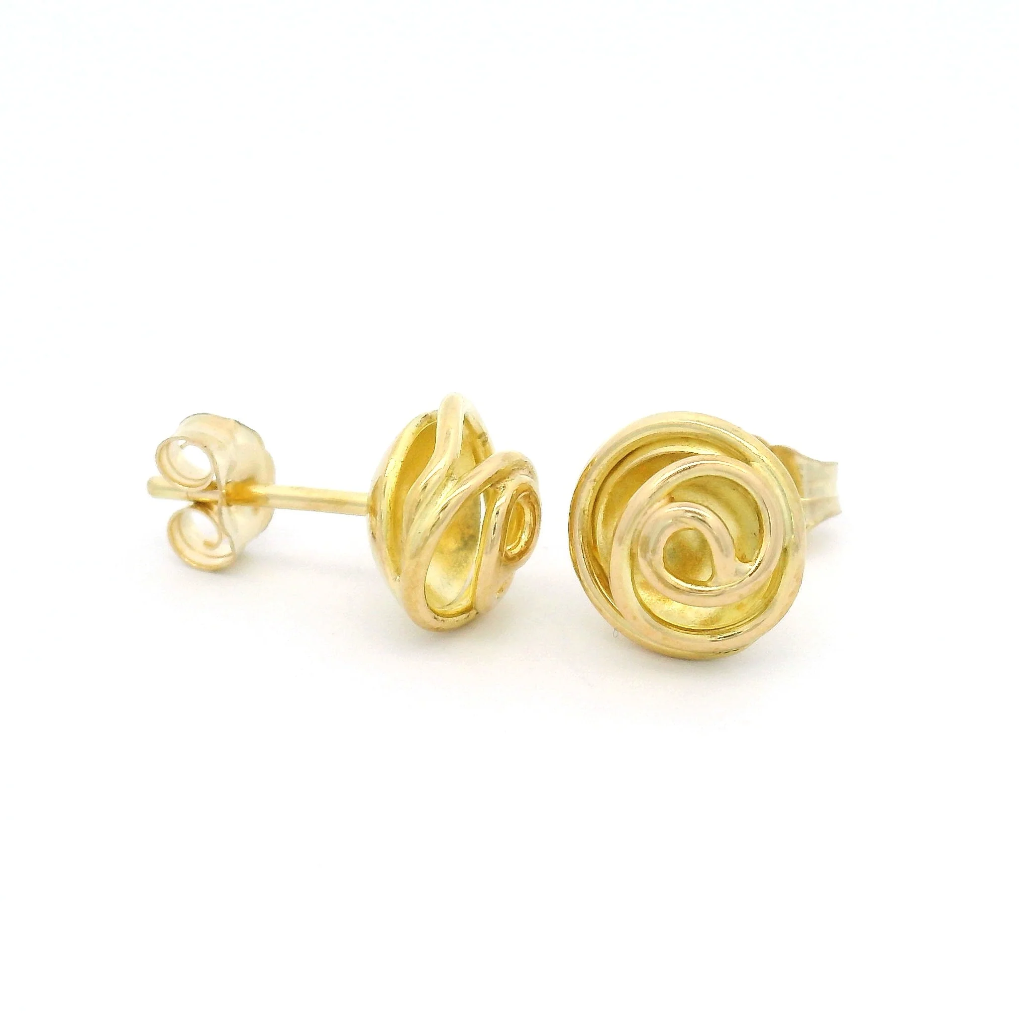 18k Yellow Rose Bud Studs - Image 3