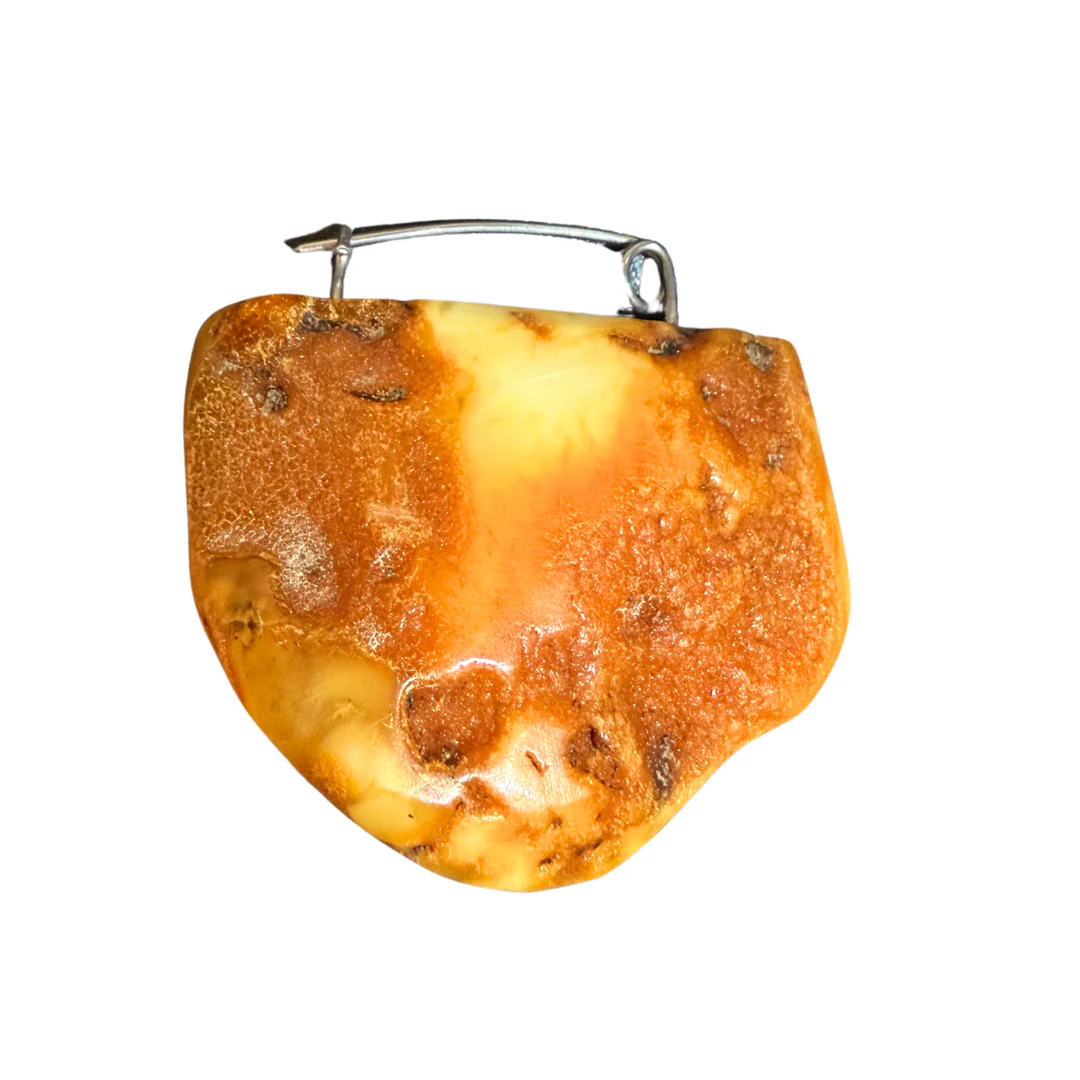 Baltic Amber Charcoal Brooch - Image 2