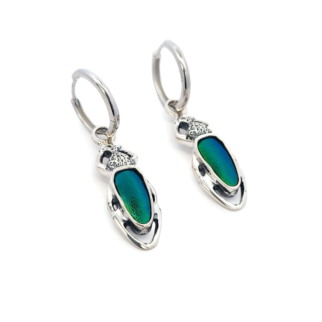 Long Beetle Elytra Earrings - Image 3