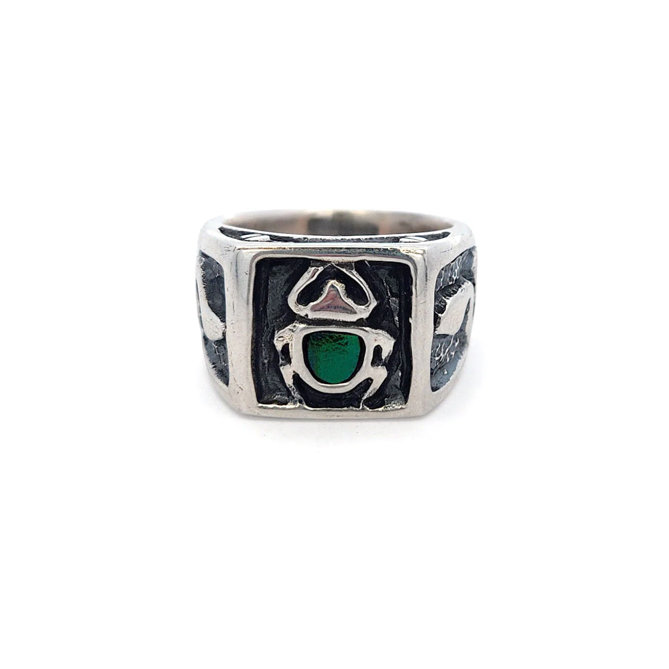 Beetle Elytra Shell & Snake Signet Ring