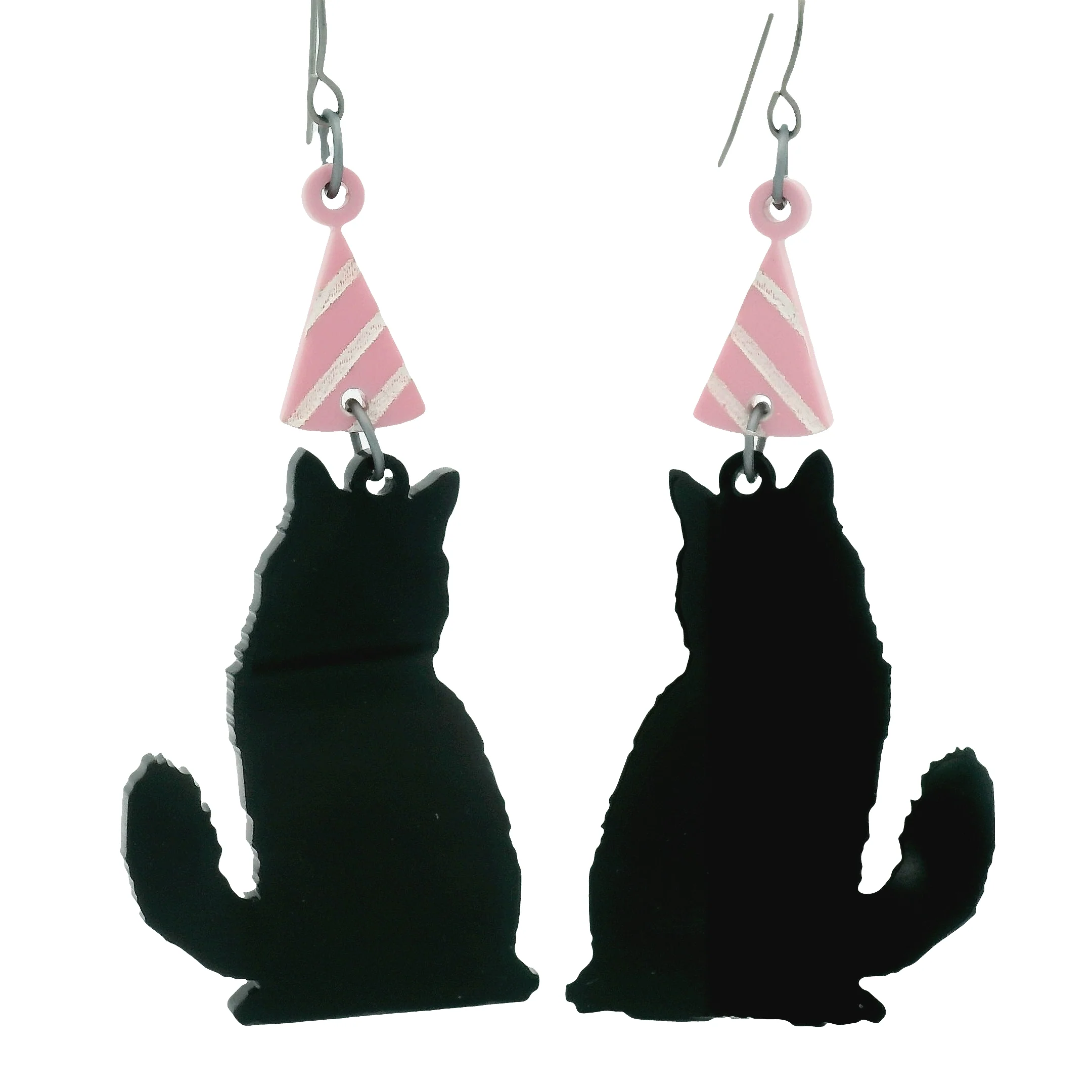 Black Cat Birthday Hat Earrings - Image 5