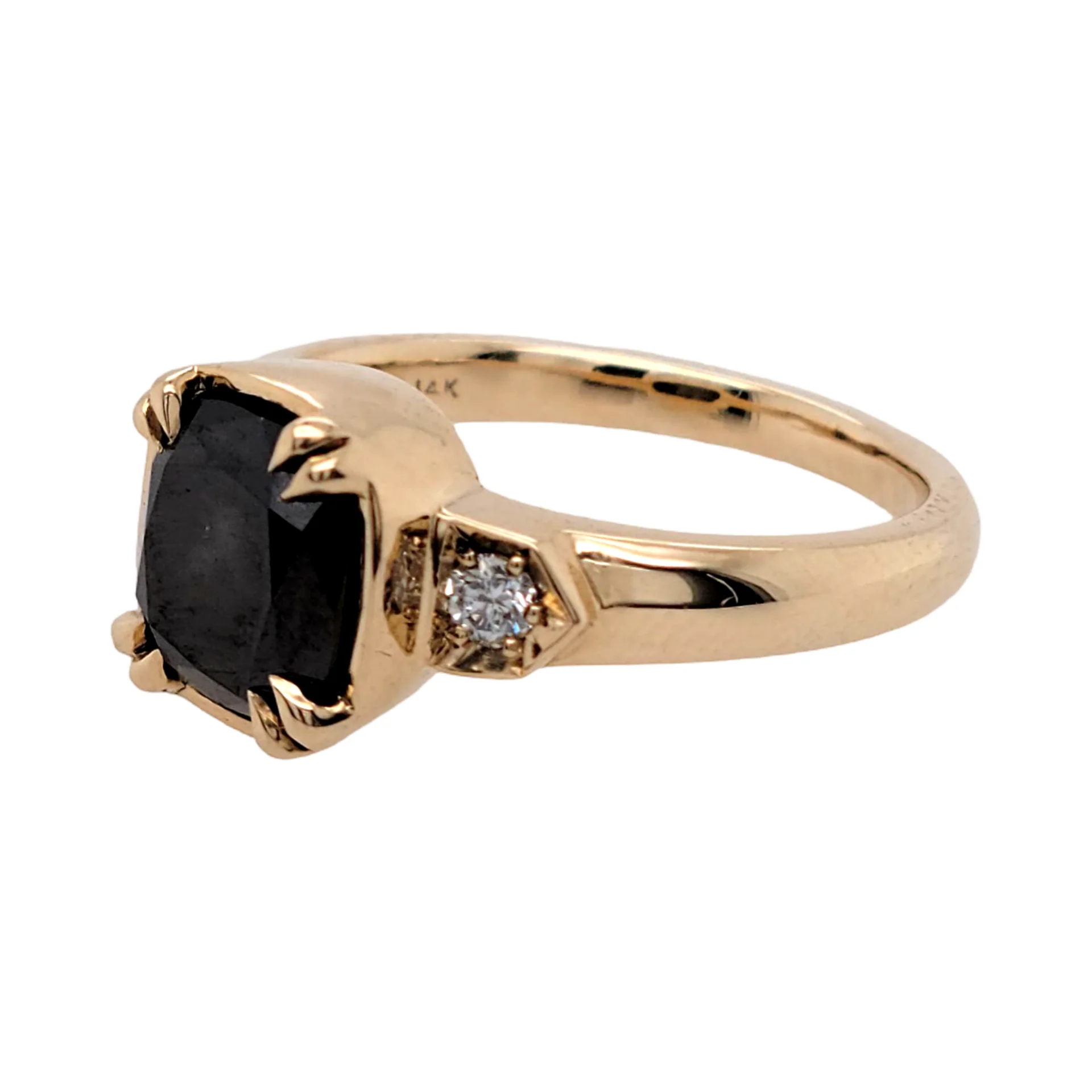 Nebula - Black Diamond Cushion Ring - Image 6