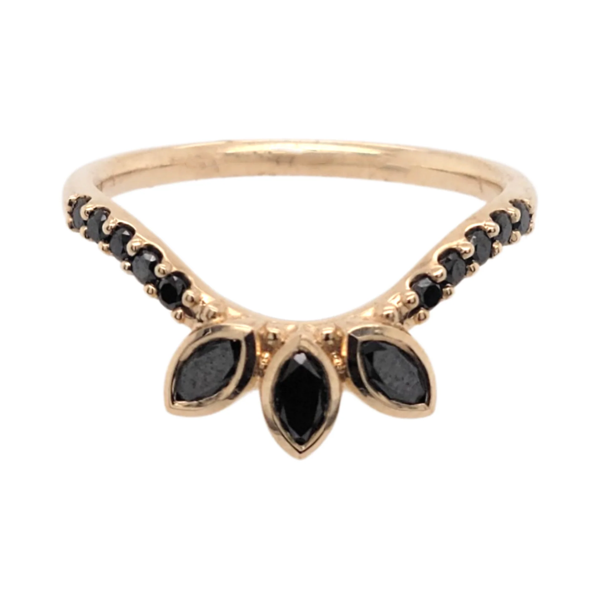Black Diamond Trio Marquise Contour Band - Image 3
