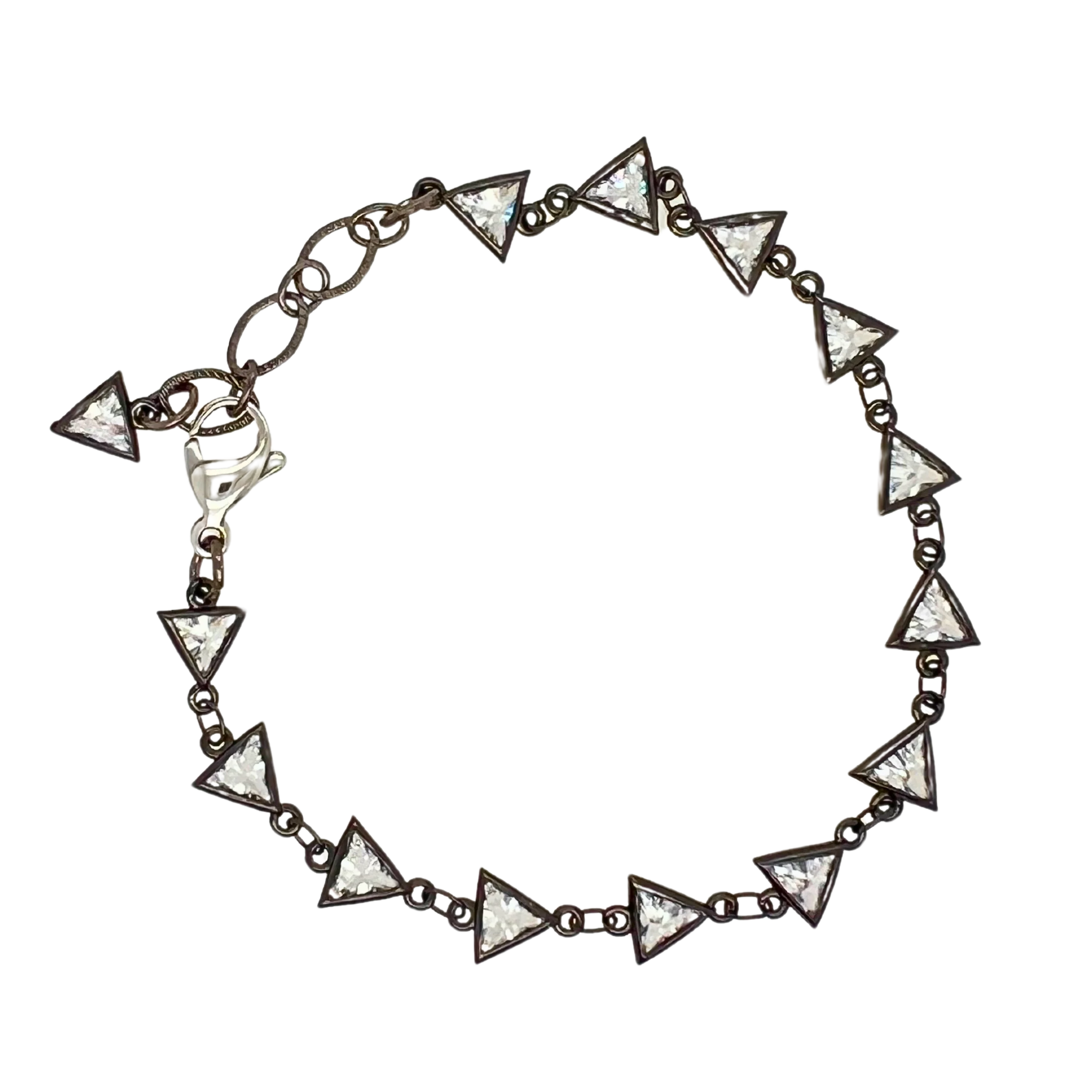 Black Rhodium Triangle Crystal Bracelet - Image 2