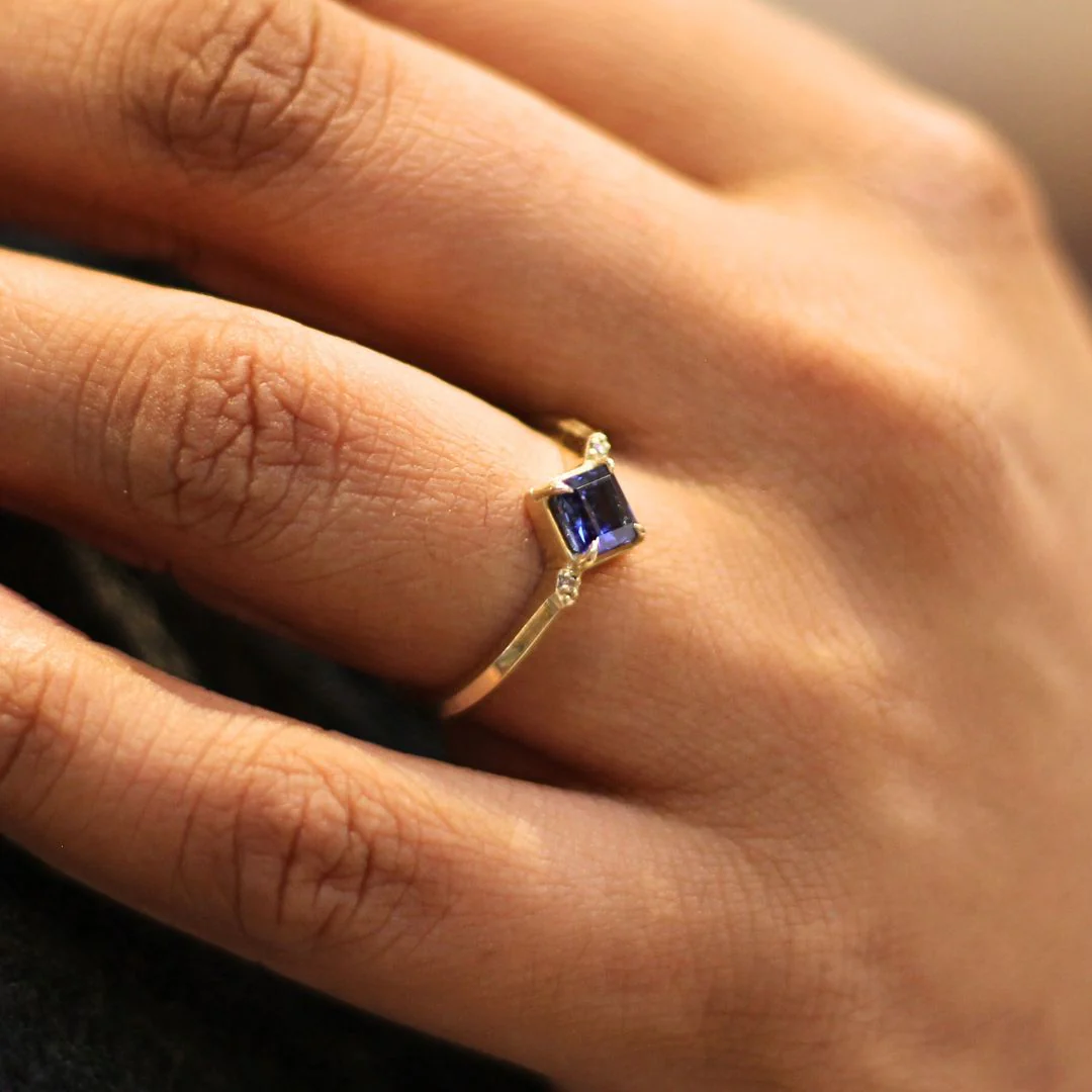 Blue Lab Sapphire Ring - Image 2