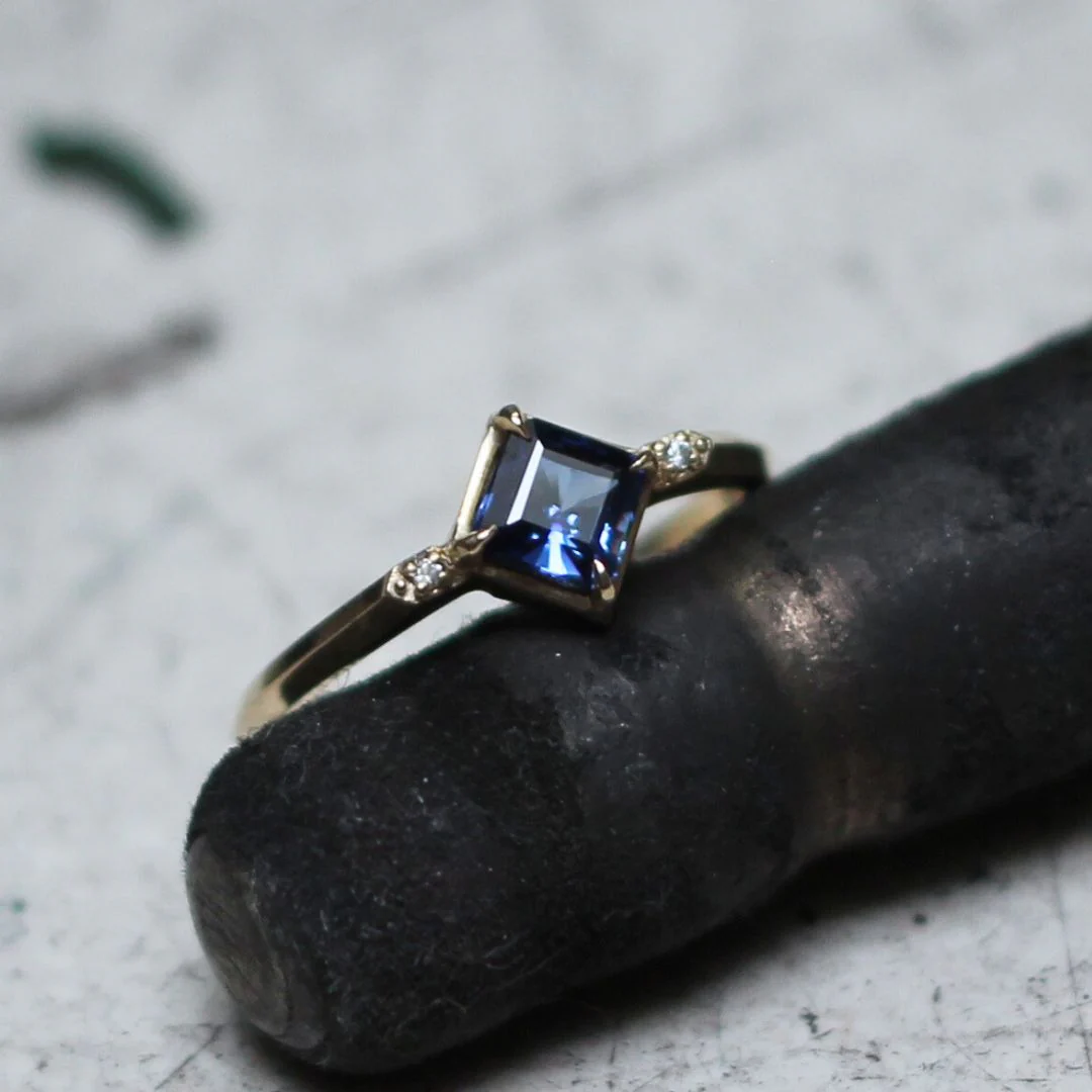 Blue Lab Sapphire Ring - Image 4