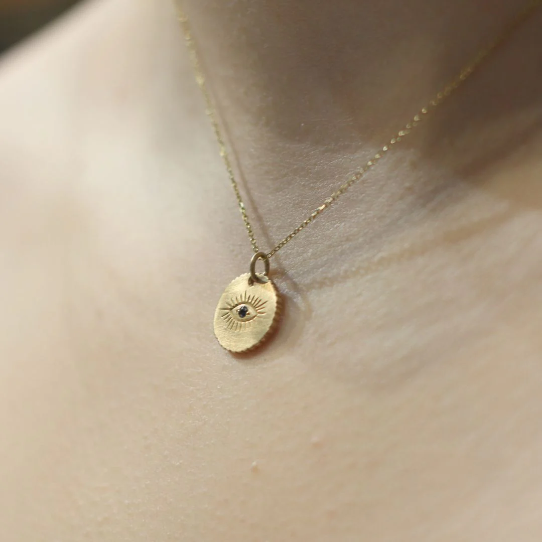 Blue Sapphire Evil Eye Necklace - Image 3