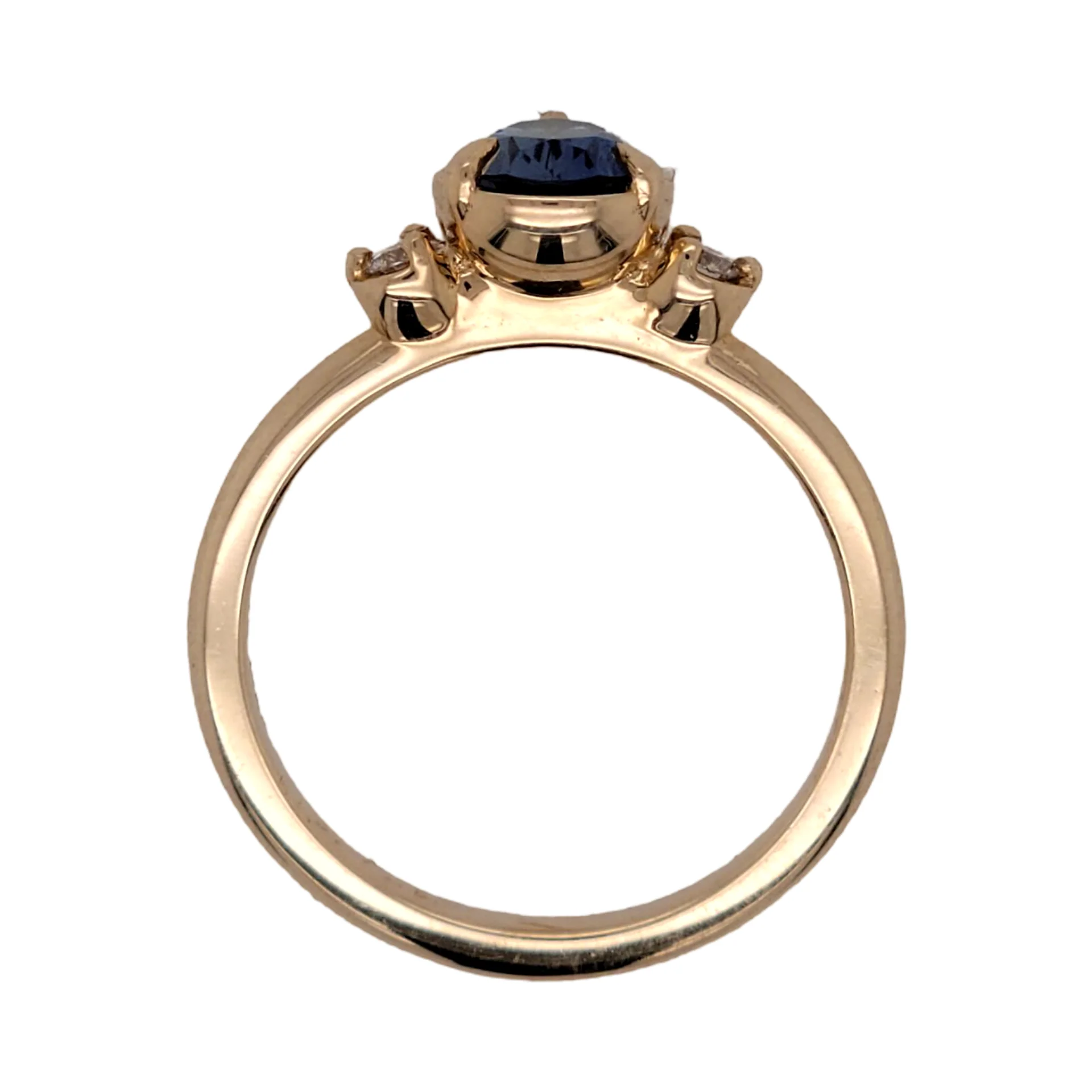 Lagoon - Blue Sapphire Pear Diamond Ring - Image 5