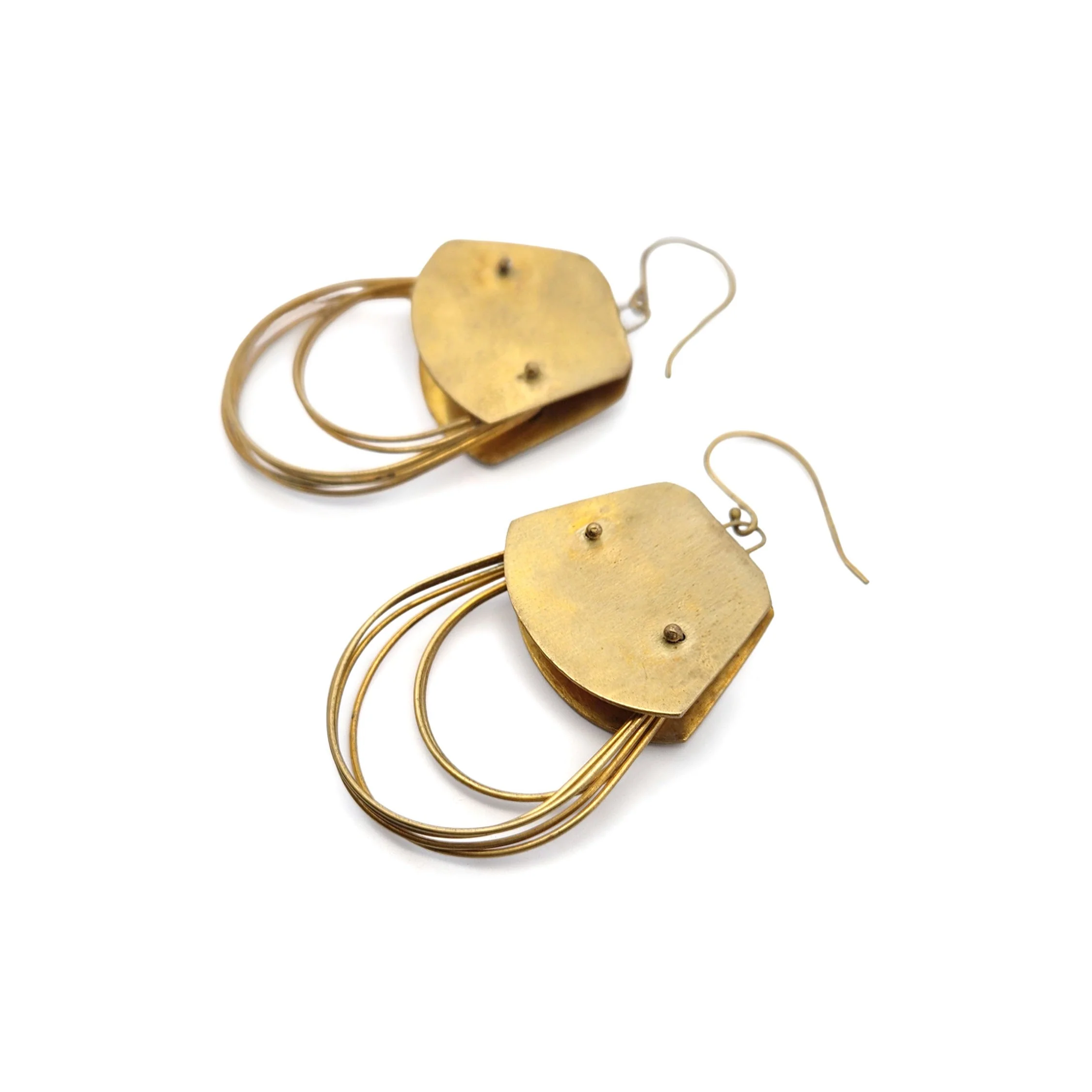 Brass Double Loop Earrings - Image 2