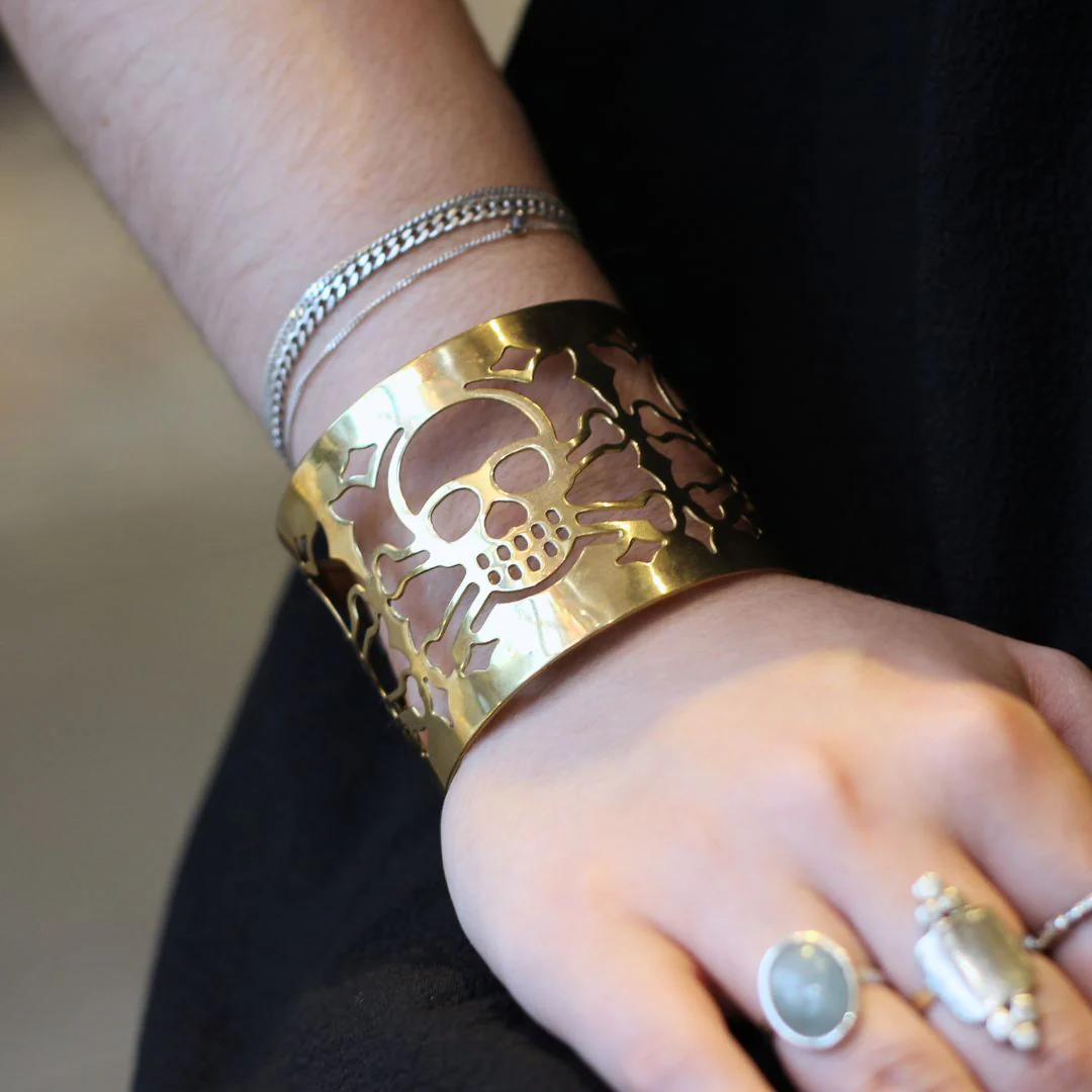 Brass Skull & Bones Cuff - Image 2