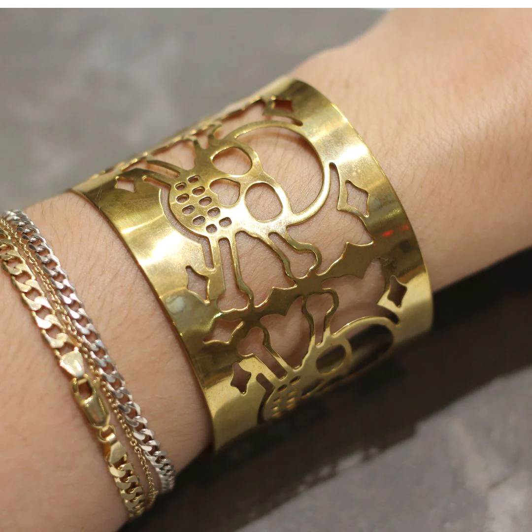Brass Skull & Bones Cuff - Image 3