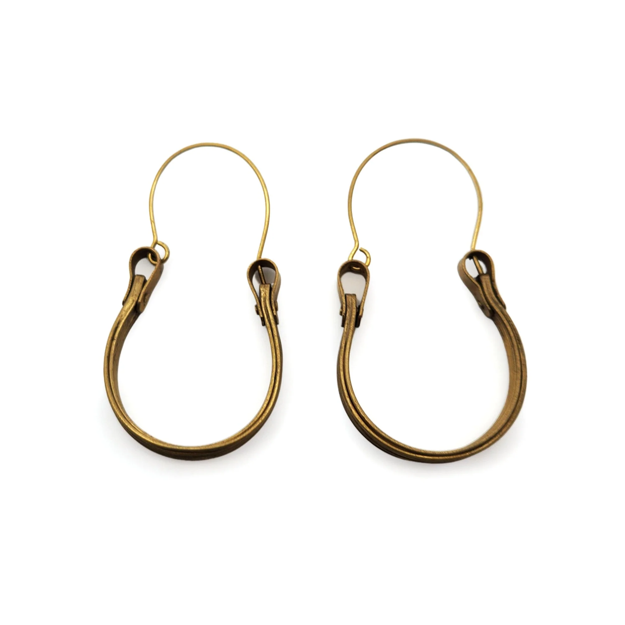 Brass Wire Loop Earrings - Image 2