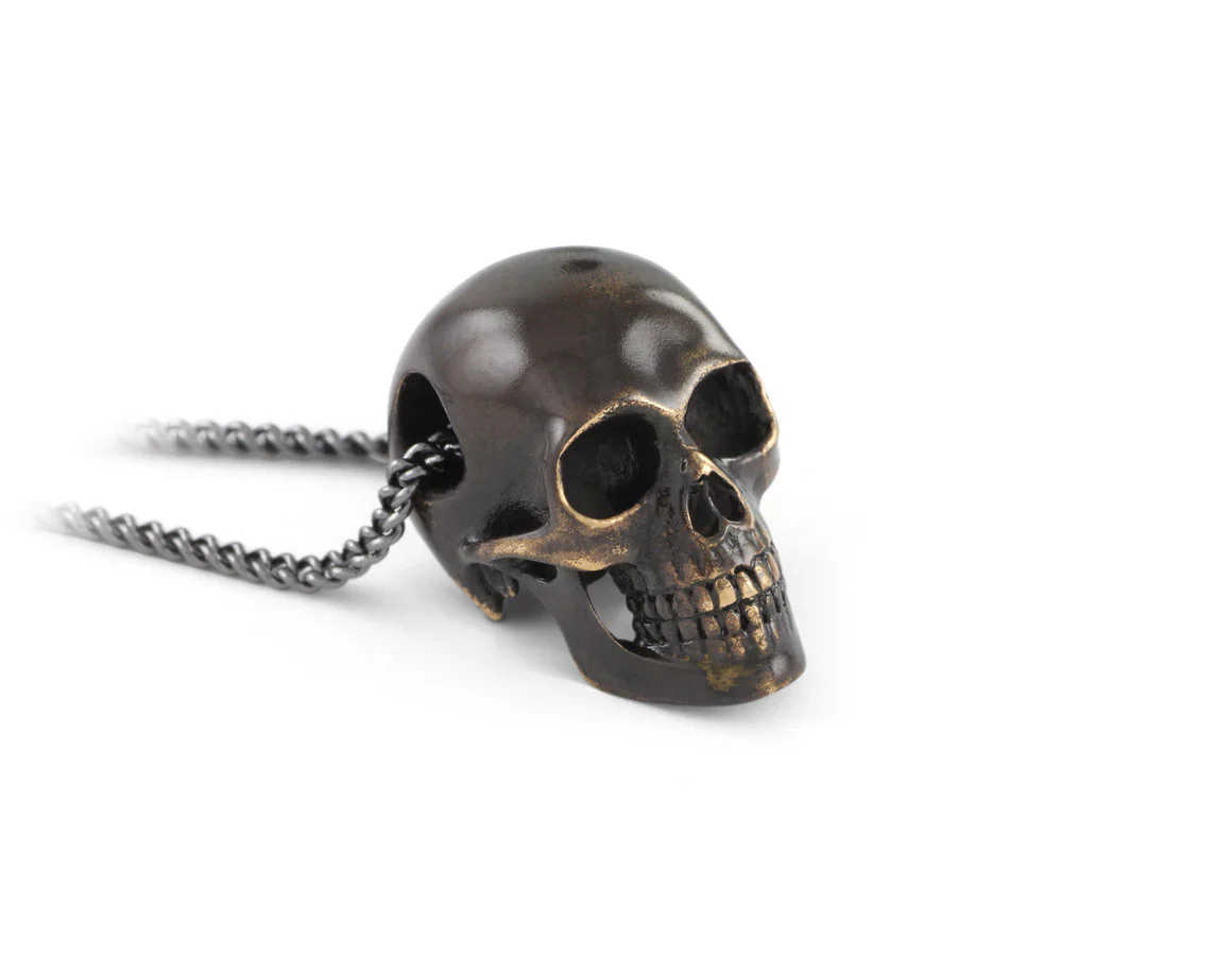 Bronze Black Skull Pendant - Image 2