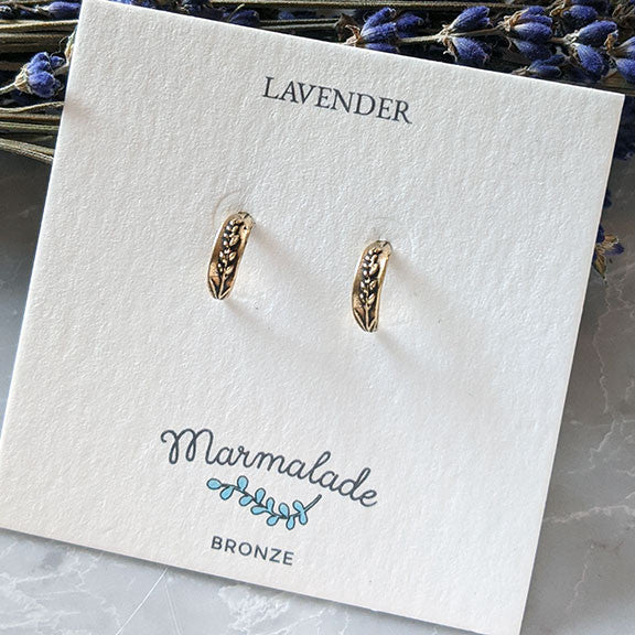 Bronze Lavender Huggy Earrings - Image 3