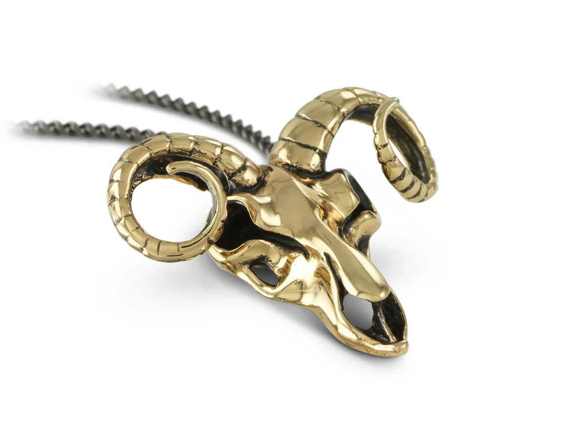 Bronze Ram Skull Necklace - Image 2