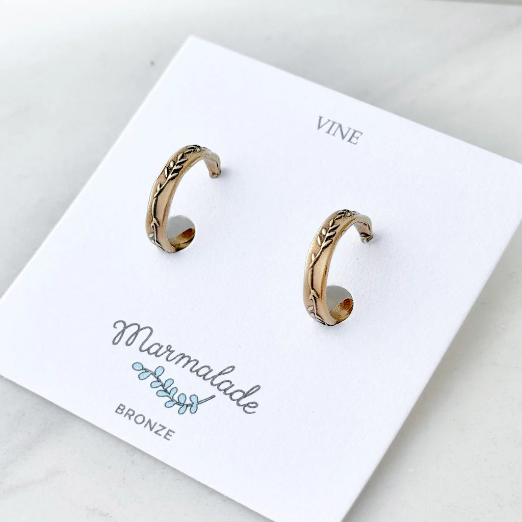 Bronze Vine Hoop Earrings - Image 3