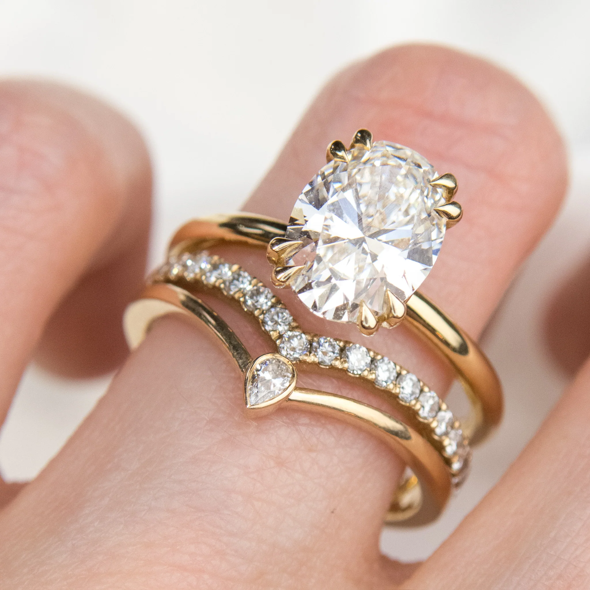 Camilla - Diamond Pave Multi-band Style Wedding Band - Image 2