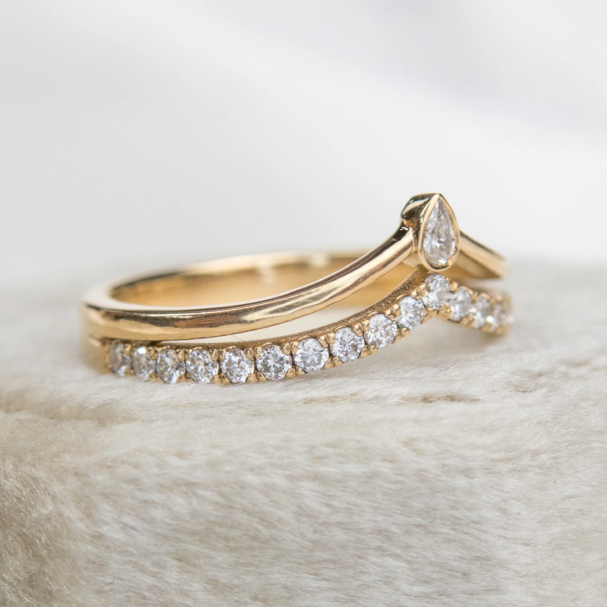 Camilla - Diamond Pave Multi-band Style Wedding Band - Image 4