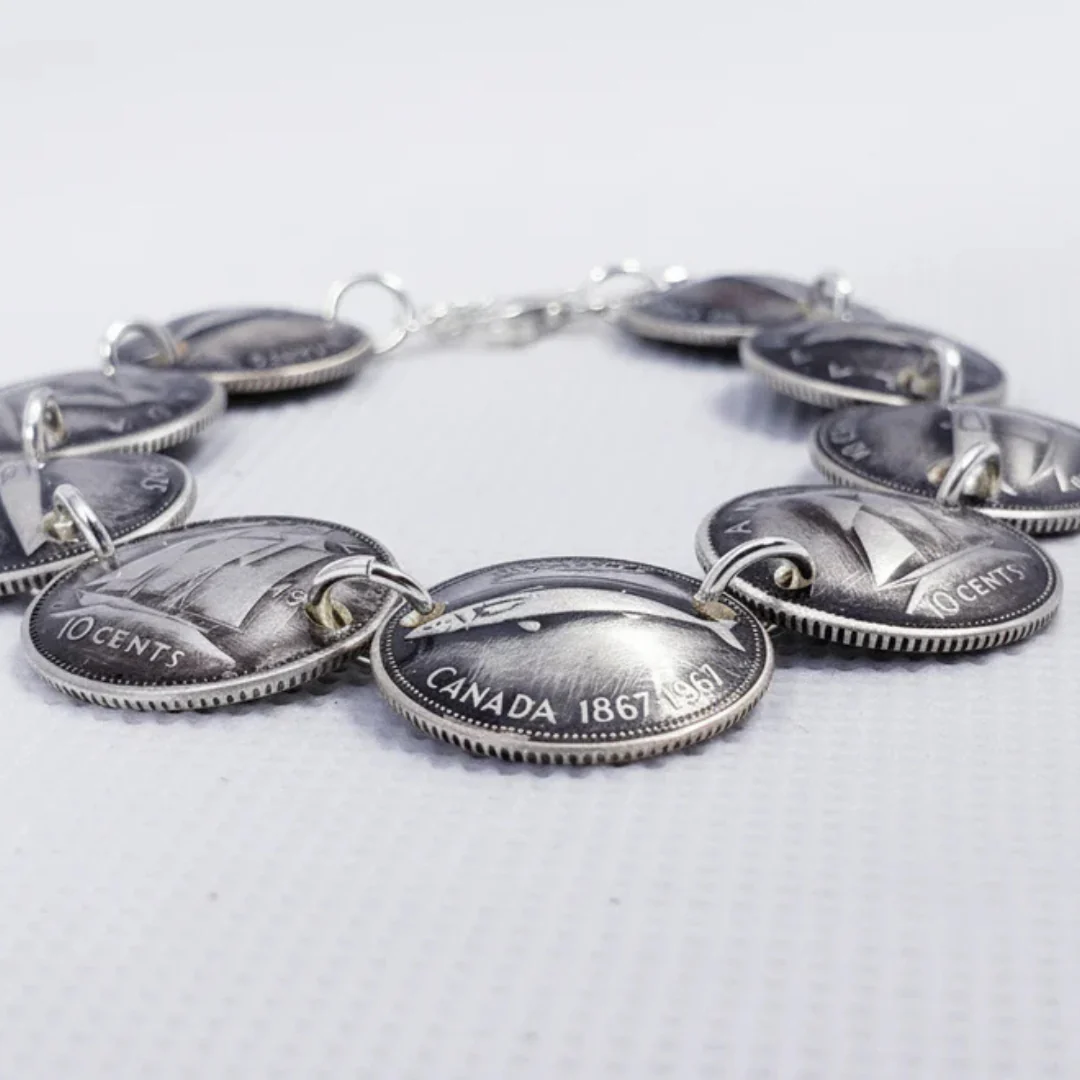 Canadian Dime Coin Bracelet - Image 3