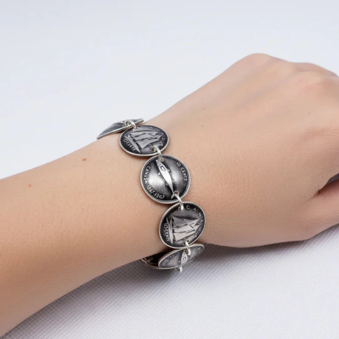 Canadian Dime Coin Bracelet - Image 4