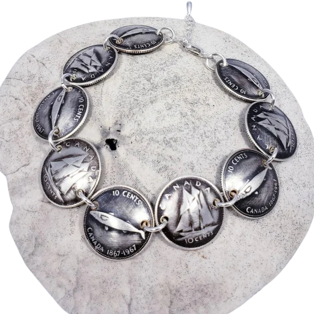 Canadian Dime Coin Bracelet - Image 5